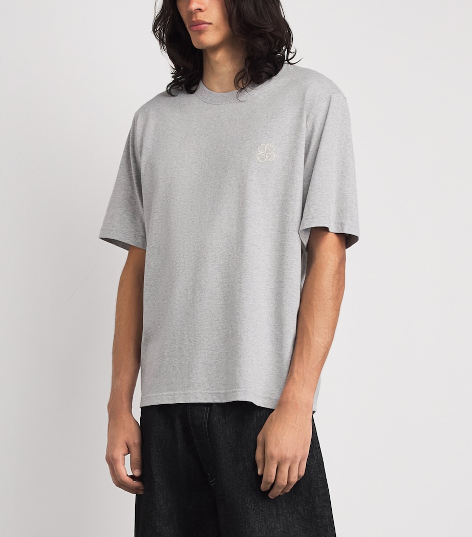 NN.07 Mens Organic Cotton Jett Logo T-Shirt Grey Mel Image 4