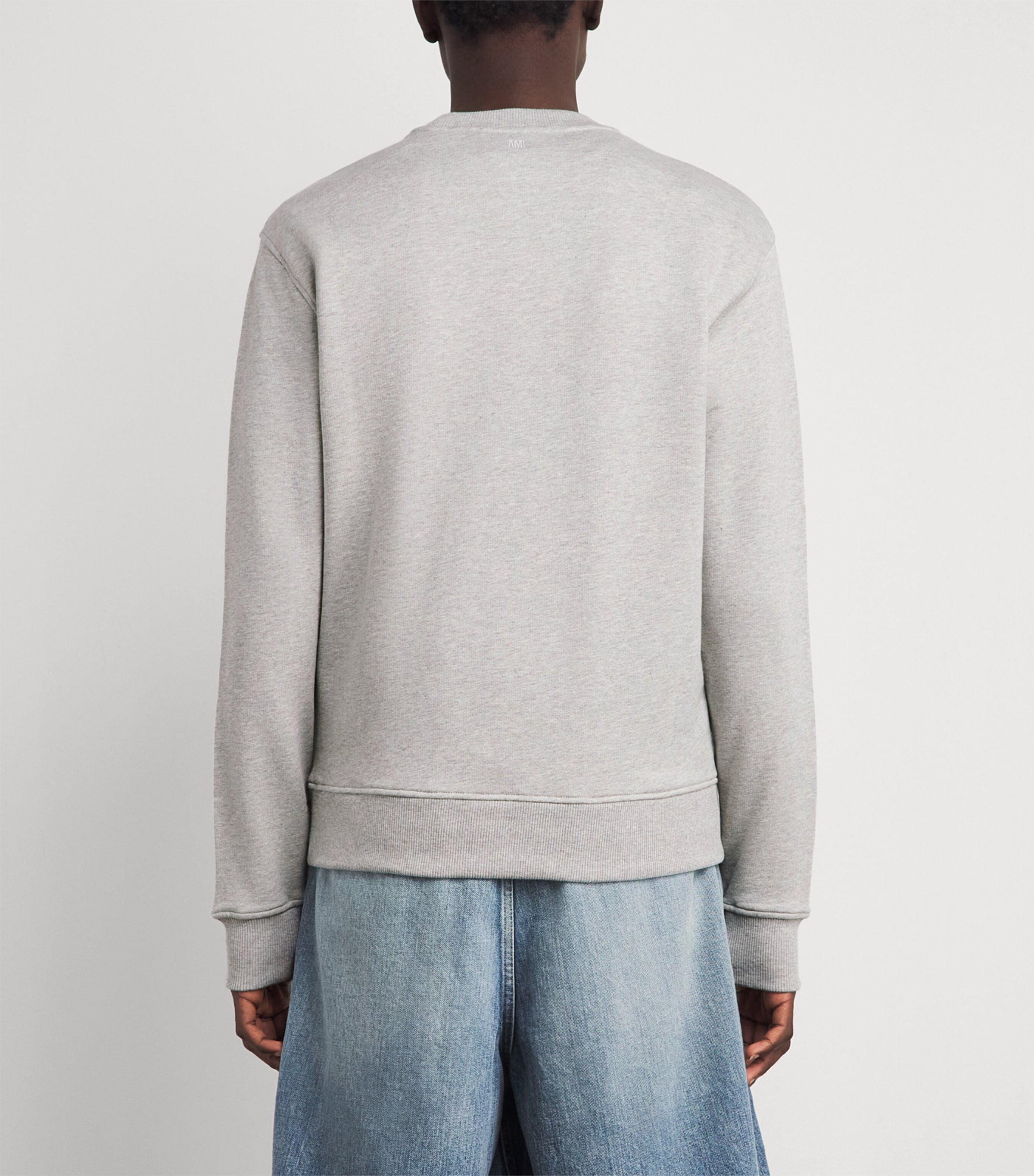 AMI Paris Blue Cotton Crochet Logo Sweatshirt | Harrods US