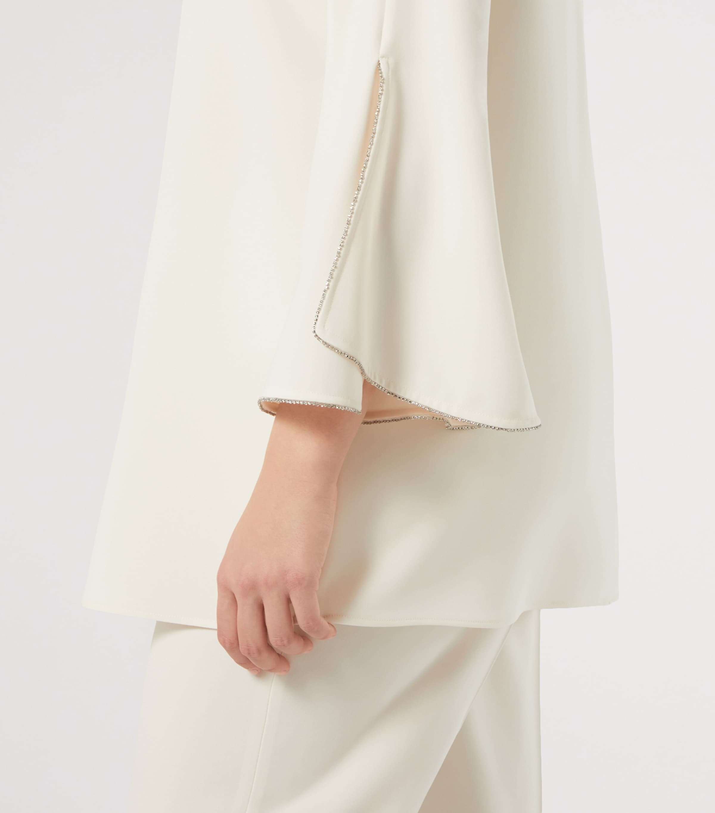 Marina Rinaldi Womens Embellished Belted Blazer Ivory Image 5