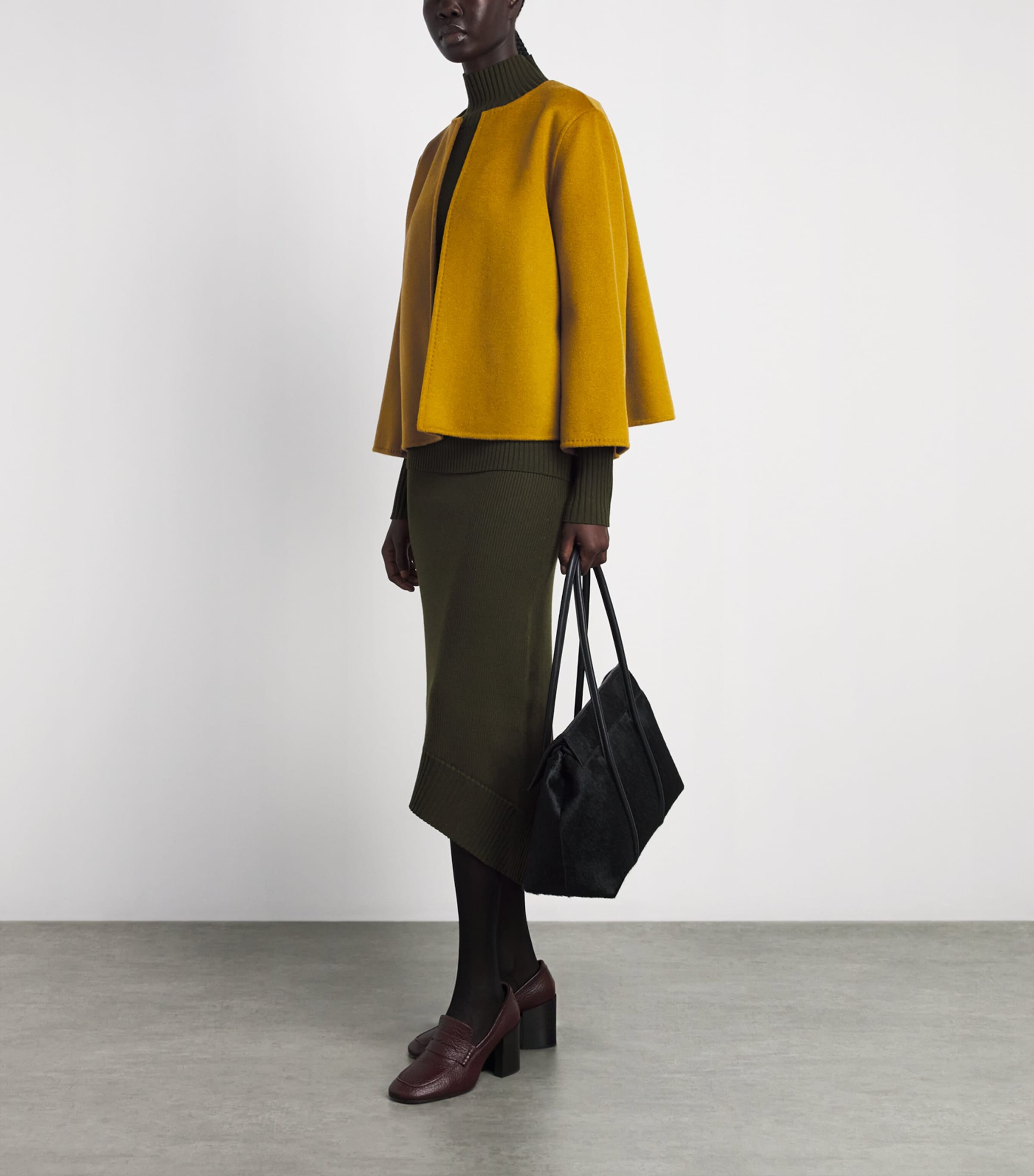 Wolk Morais Womens Cashmere Paletot Jacket Chartreuse Image 2