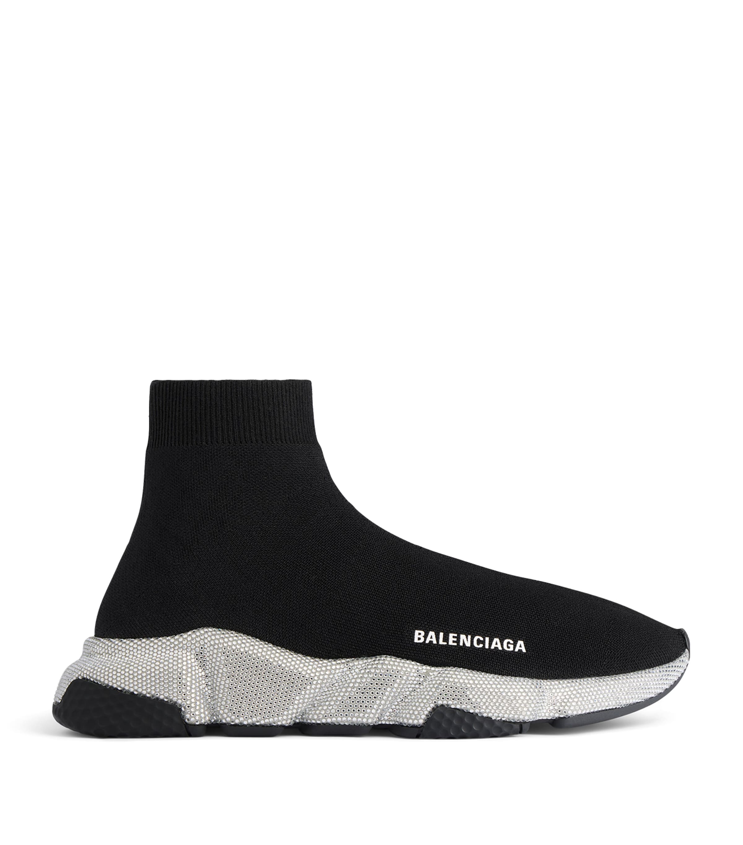 Balenciaga Rhinestone-Embellished Speed High-Top Sneakers Image 1