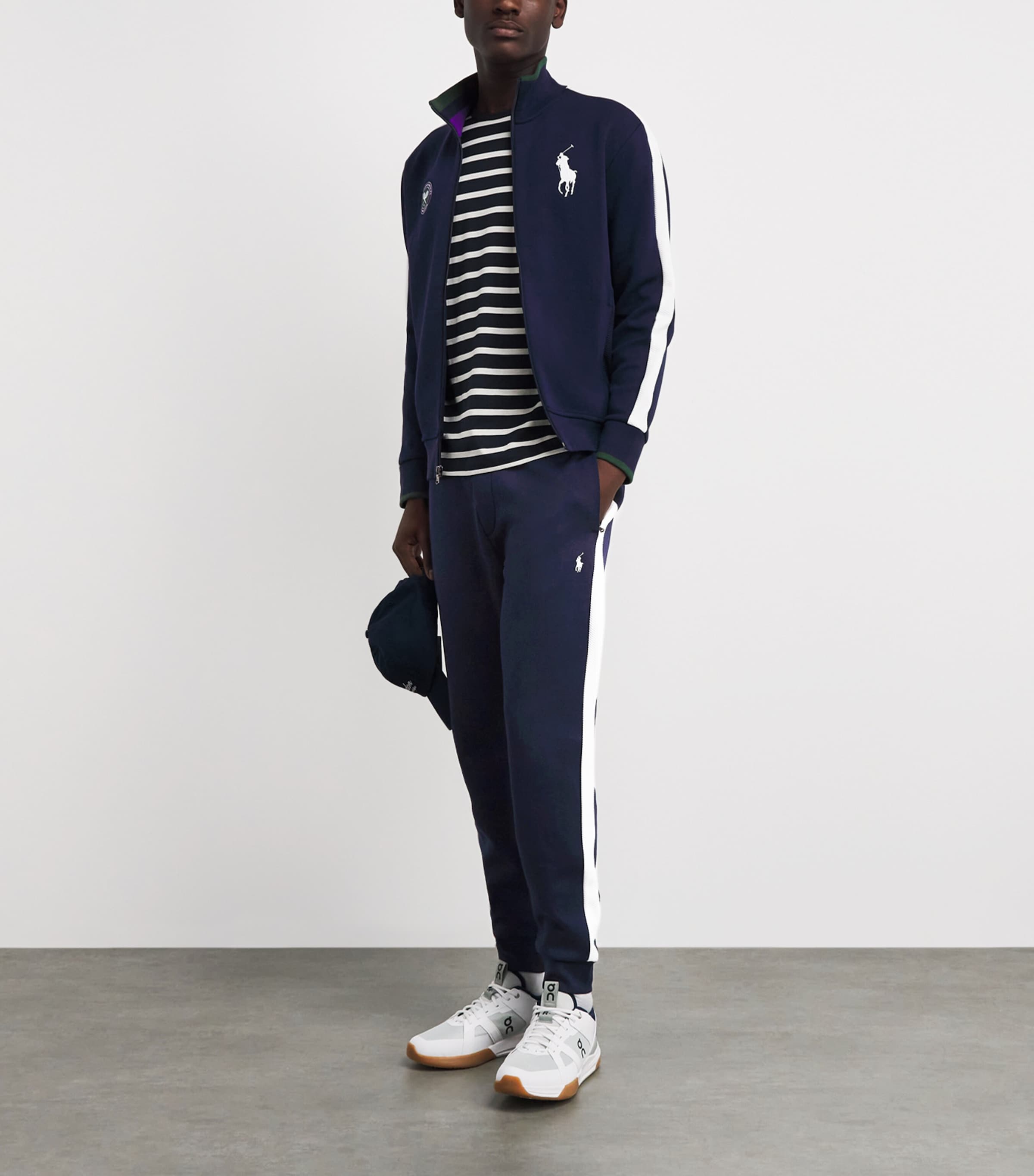 RLX Ralph Lauren Navy x Wimbledon Side-Tape Sweatpants | Harrods US