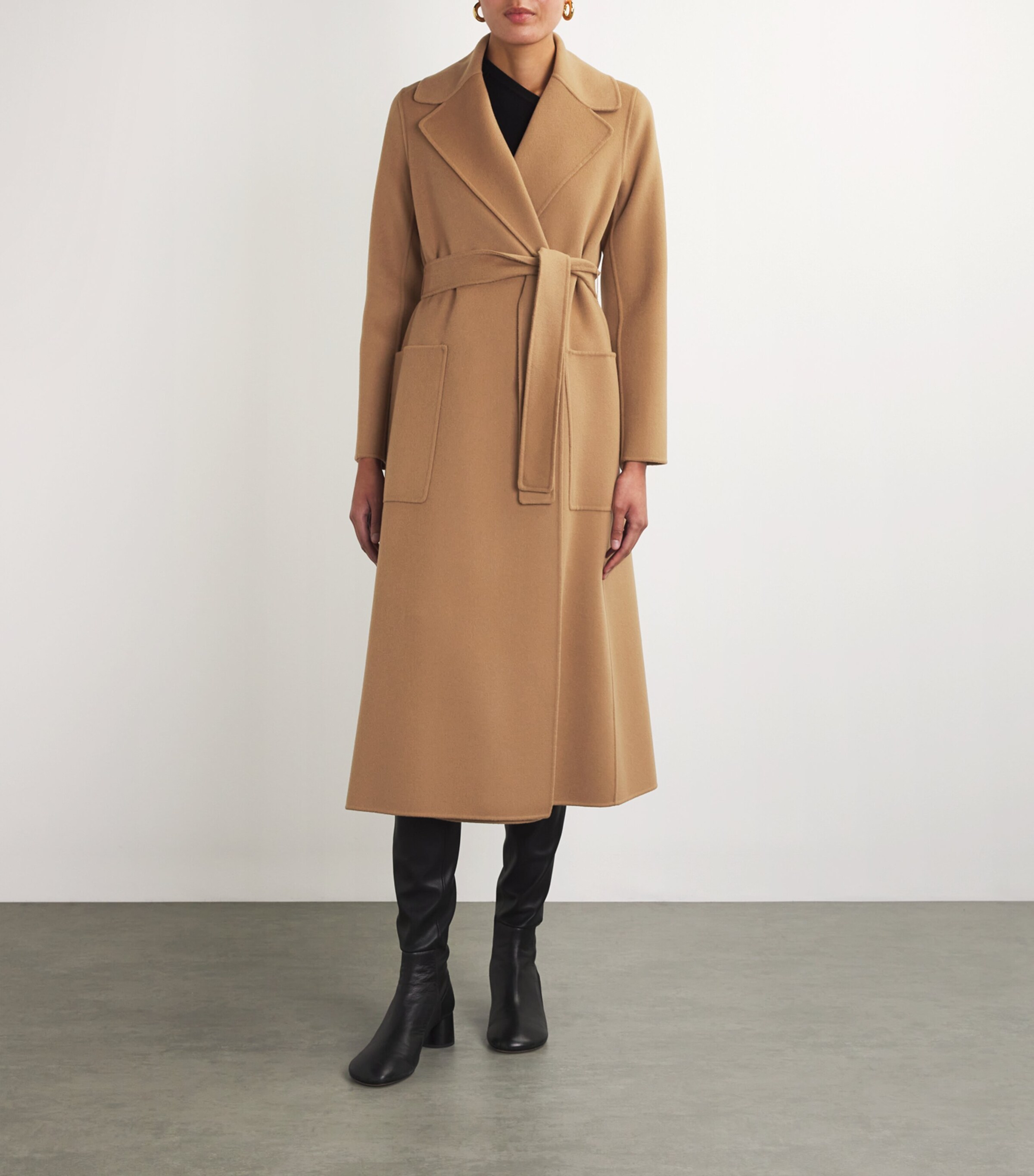 Max Mara Virgin Wool Belted Paolore Coat | Harrods UK