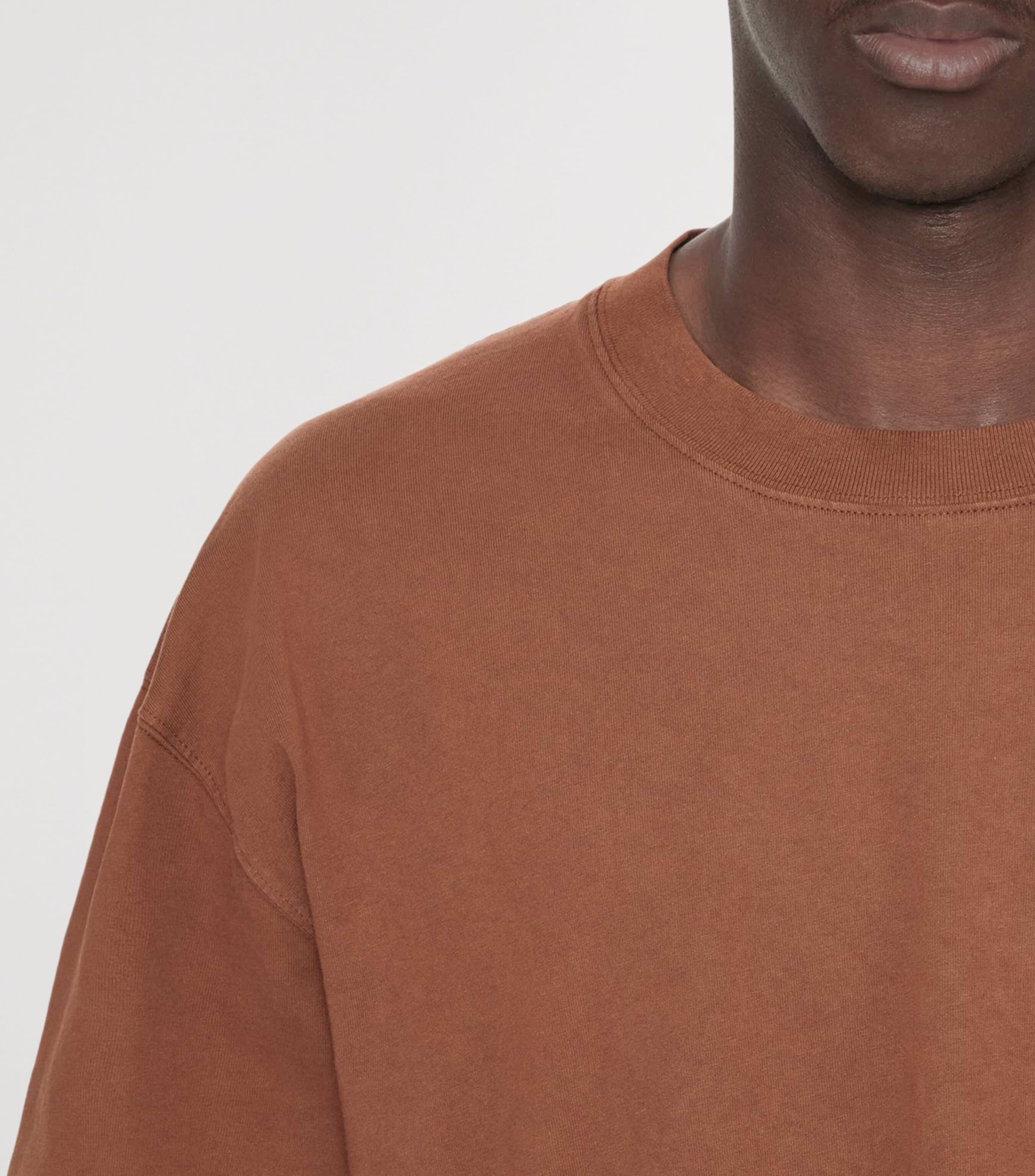 AllSaints Mens Organic Cotton Maddox T-Shirt Rust Orange Image 4