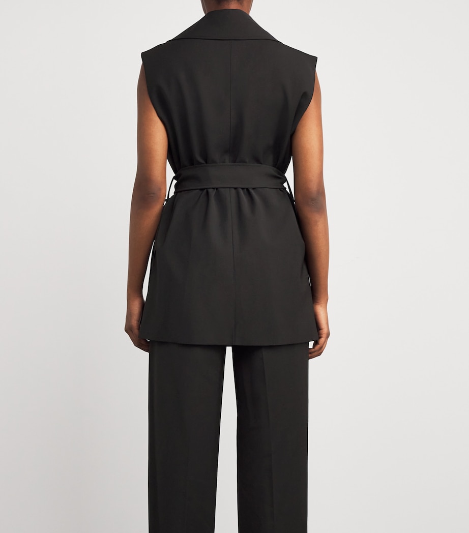 Sleeveless Belted Corinthian Jacket DBLK BLACK Image 4