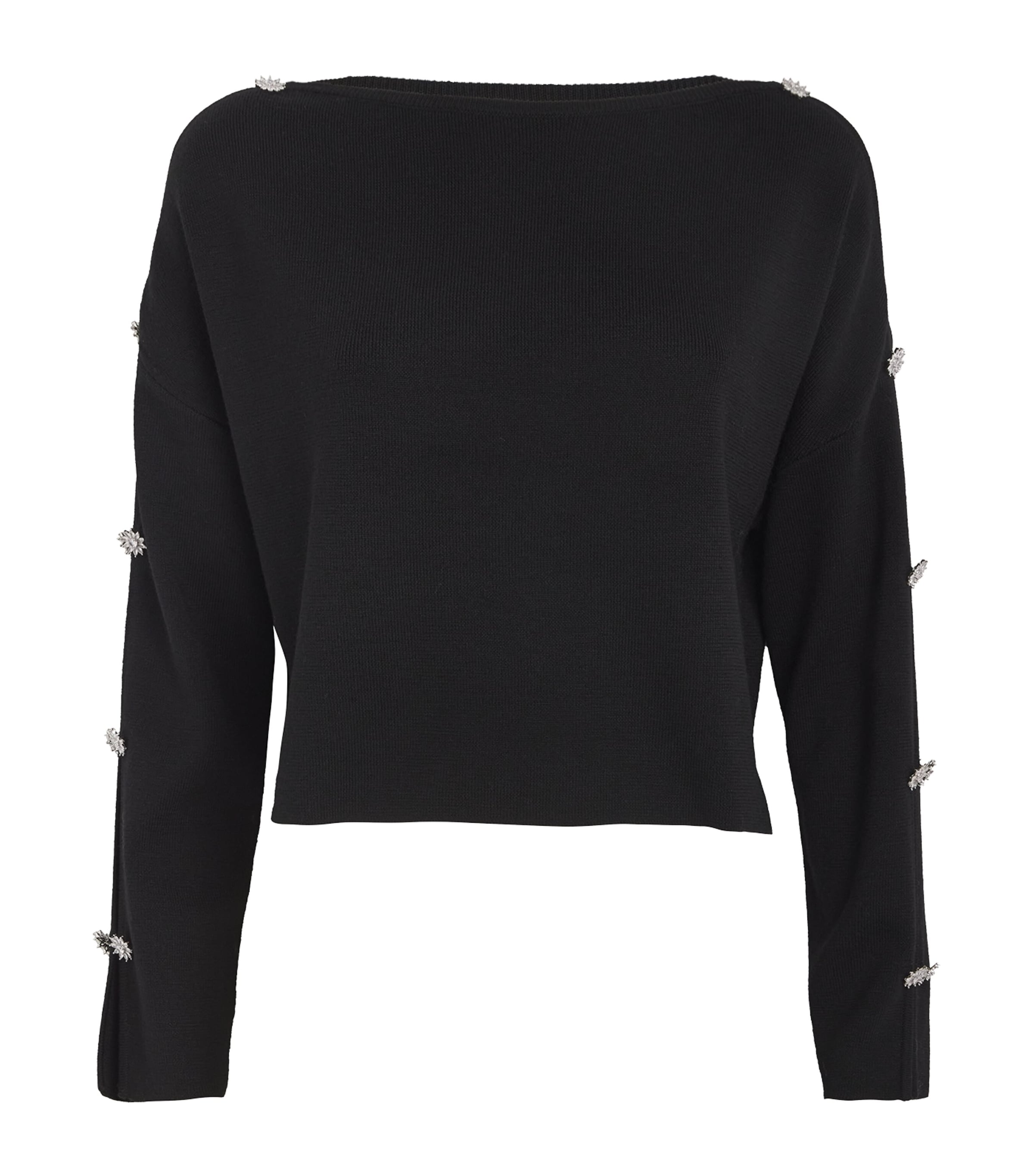 Alice And Olivia Embellished Shakita Sweater In Black