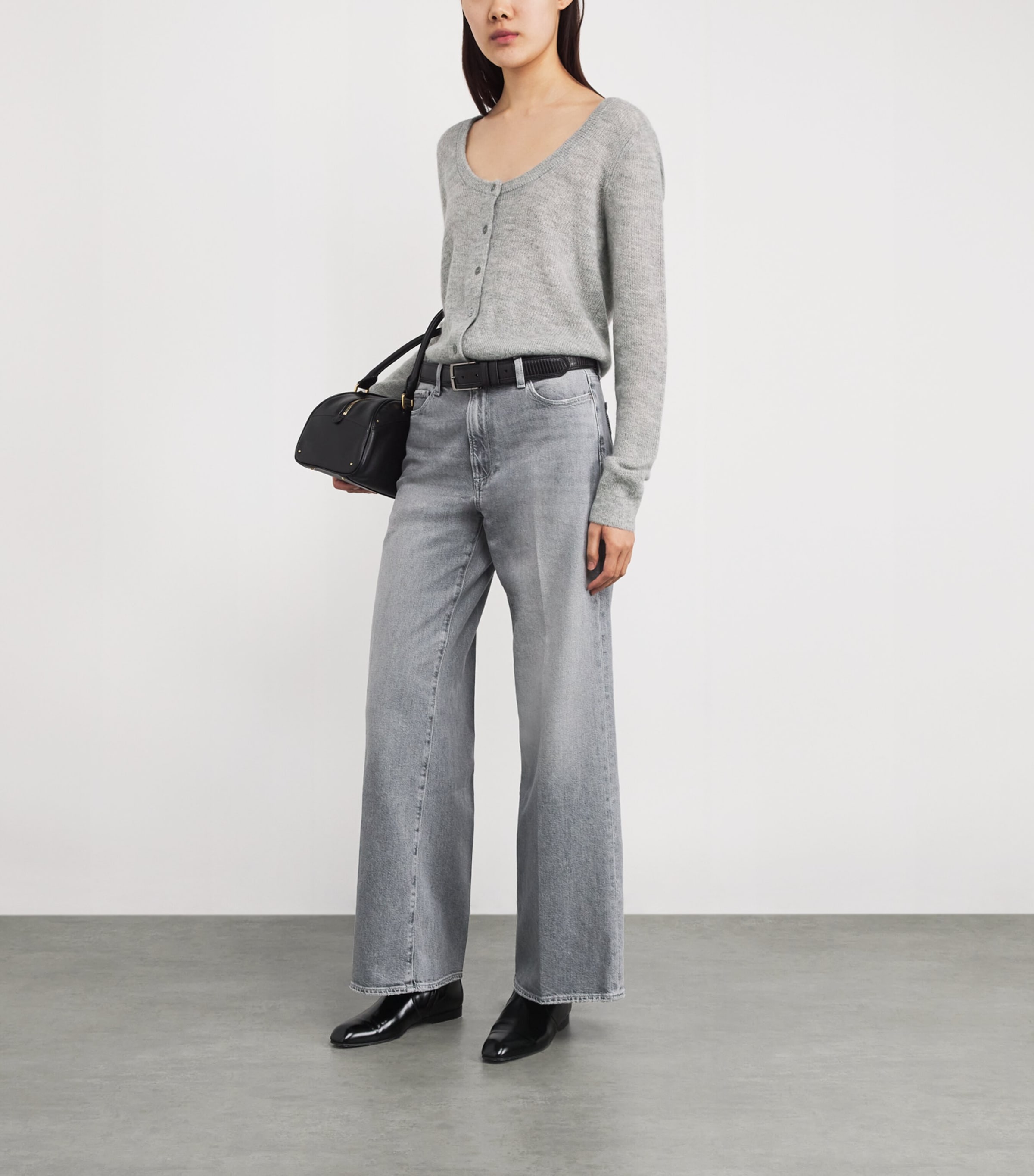 Alpaca-Blend Fortuna Cardigan HEATHER GREY Image 2