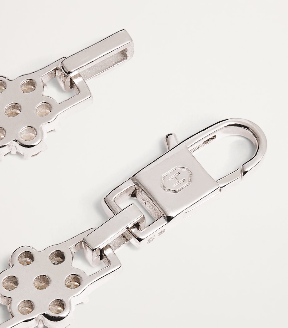 Sterling Silver Daisy Tennis Bracelet ST SLVR/WHITE Image 6