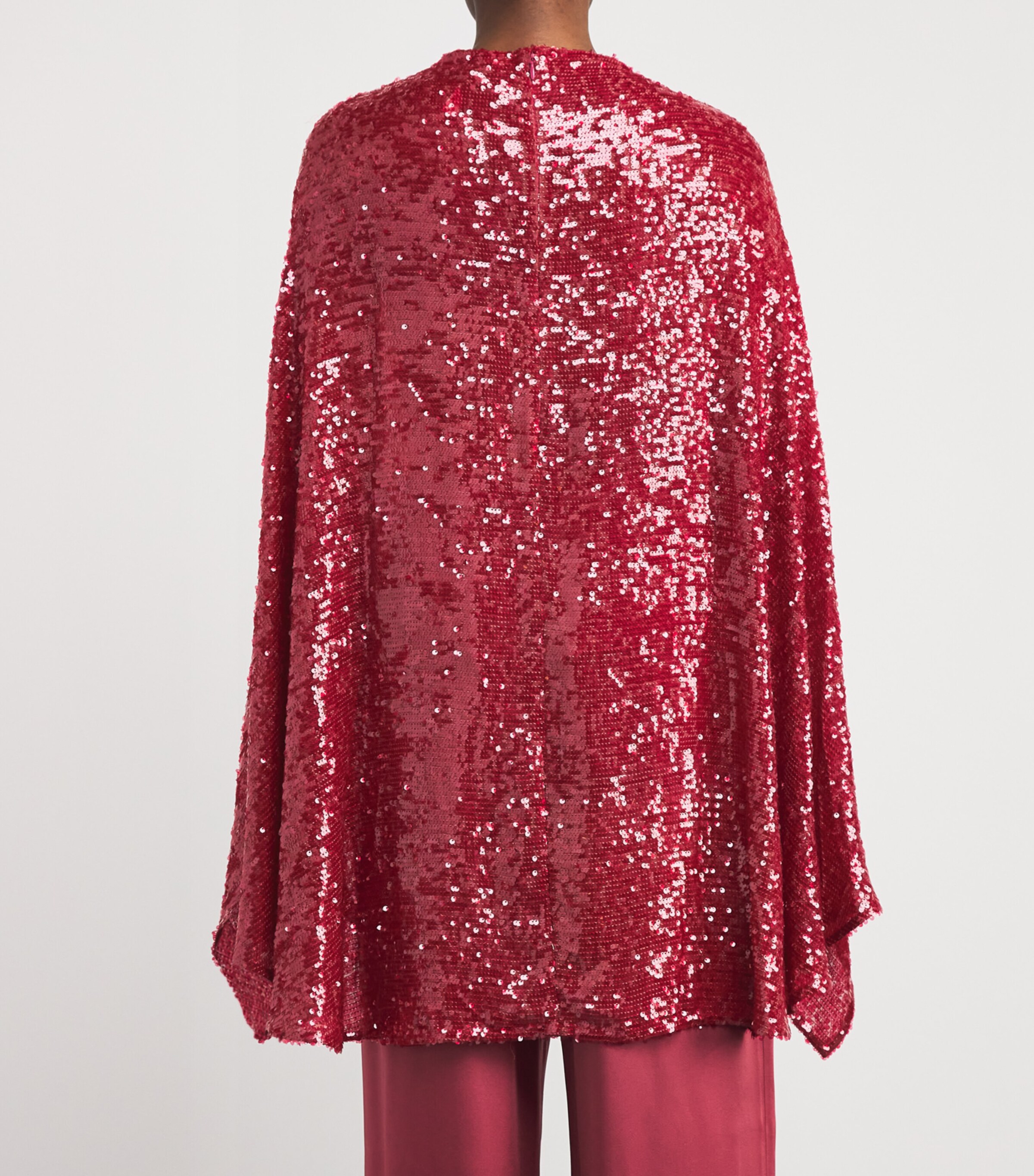 Oversized Sequin Cape T-Shirt 678 DARK ROSE Image 4