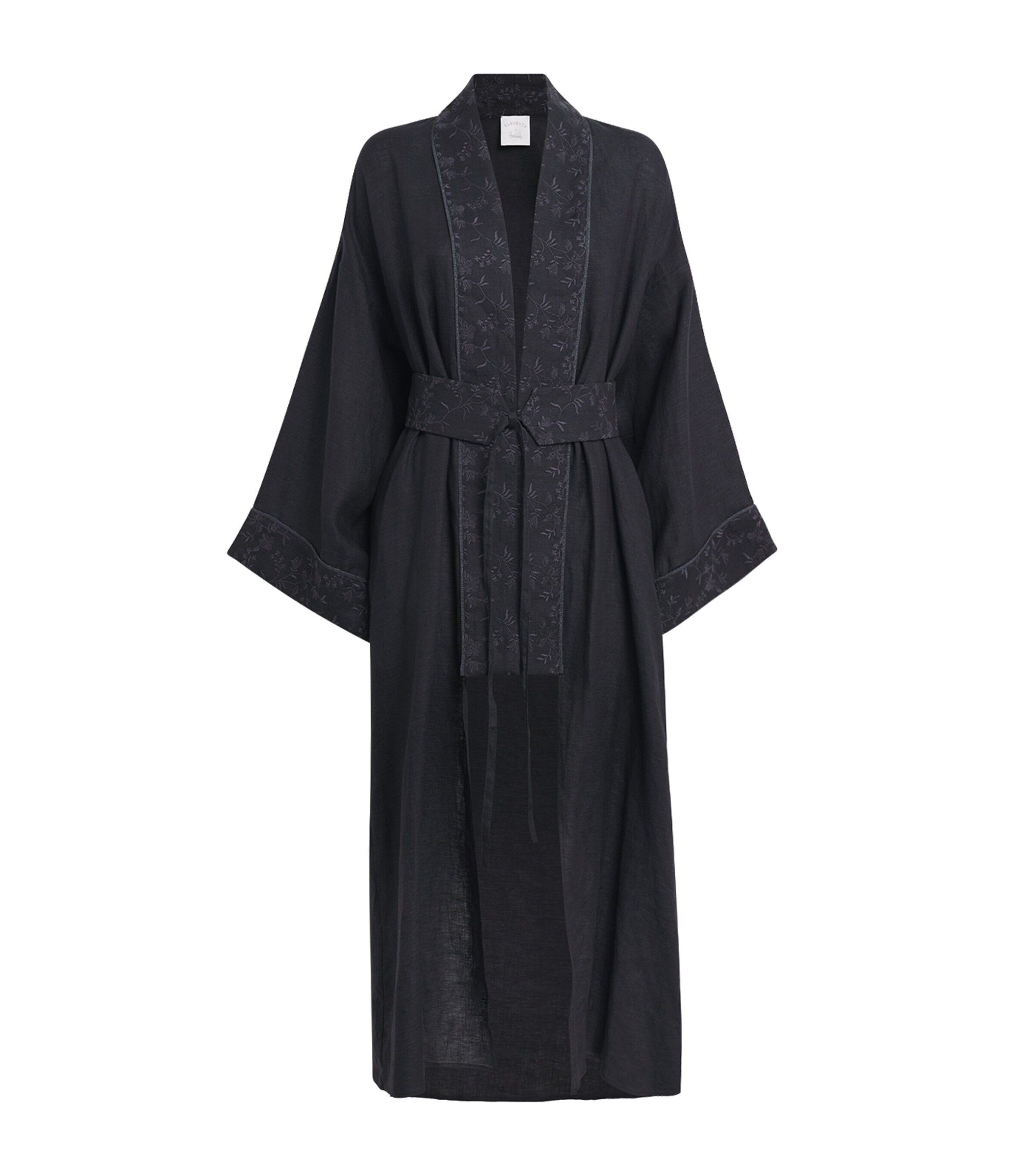 Eleventy x Harrods Linen Embroidered Kimono | Women Clothing | Nightwear | Dressing Gowns | Loungewear | Lounge Bottoms | Designers | Eleventy