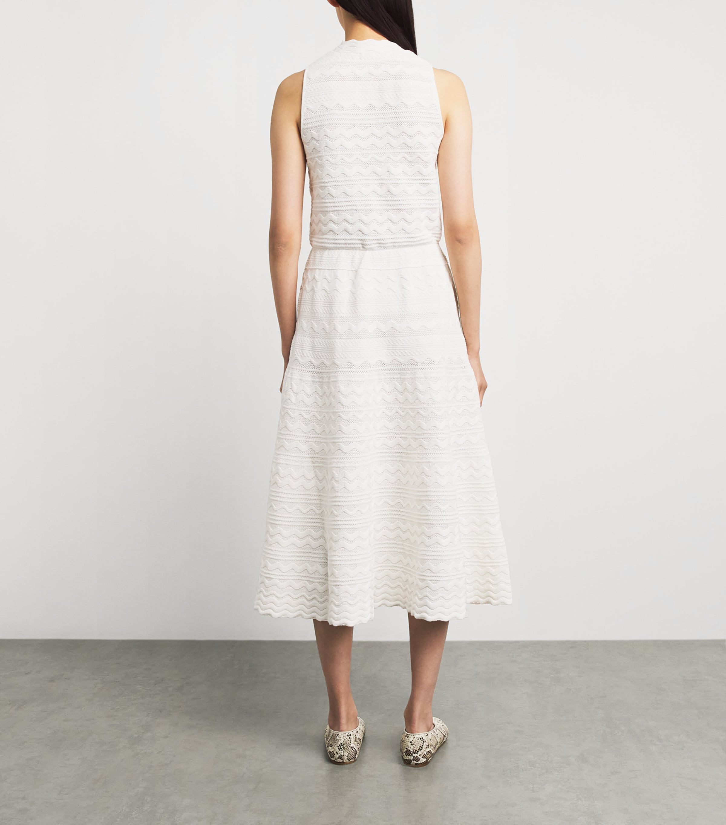 Molli Womens Zig-Zag Weave Midi Dress Milk Image 4