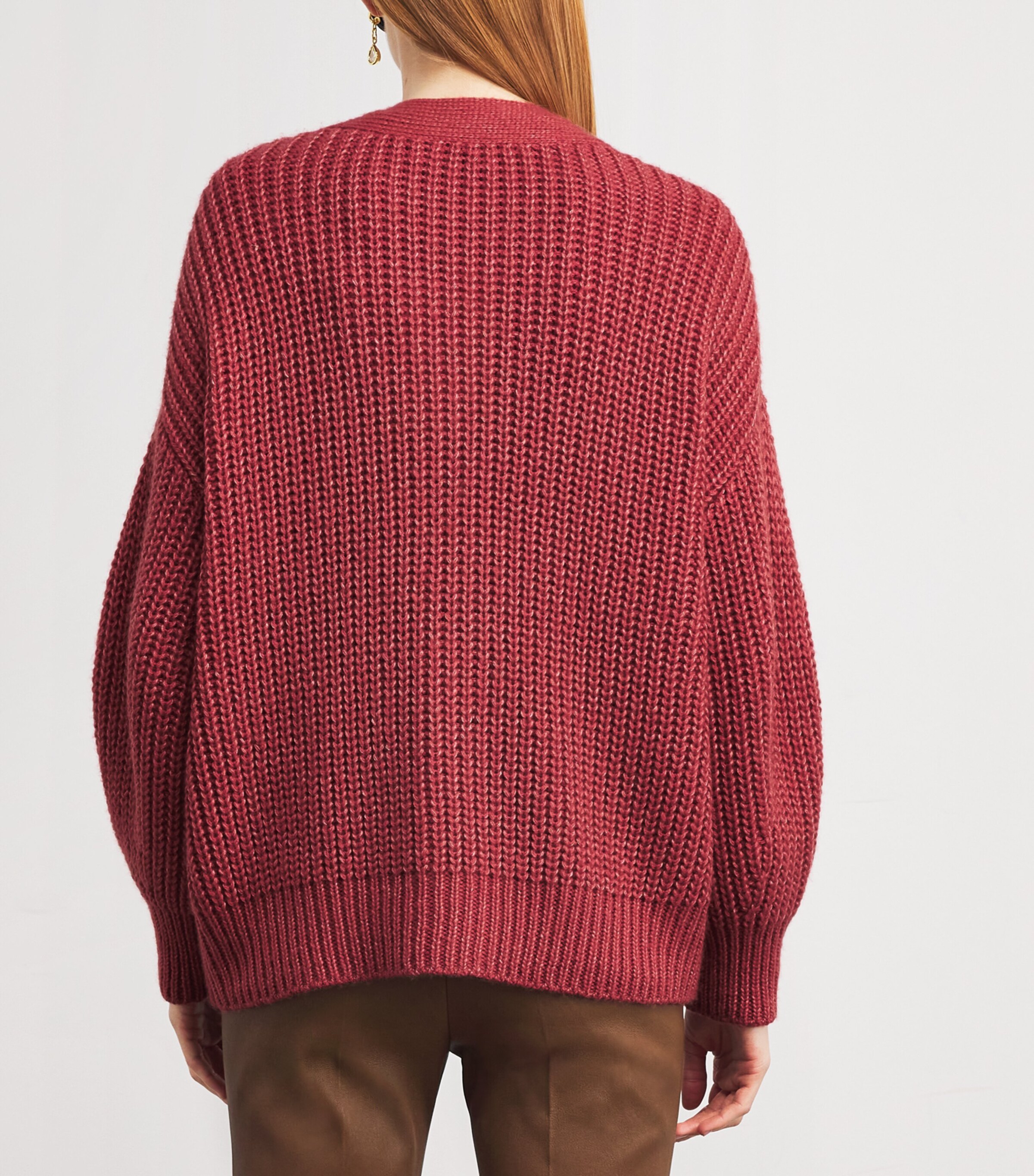 Joseph Womens Wool-Cashmere-Silk Cirrus Cardigan Mulberry Image 4