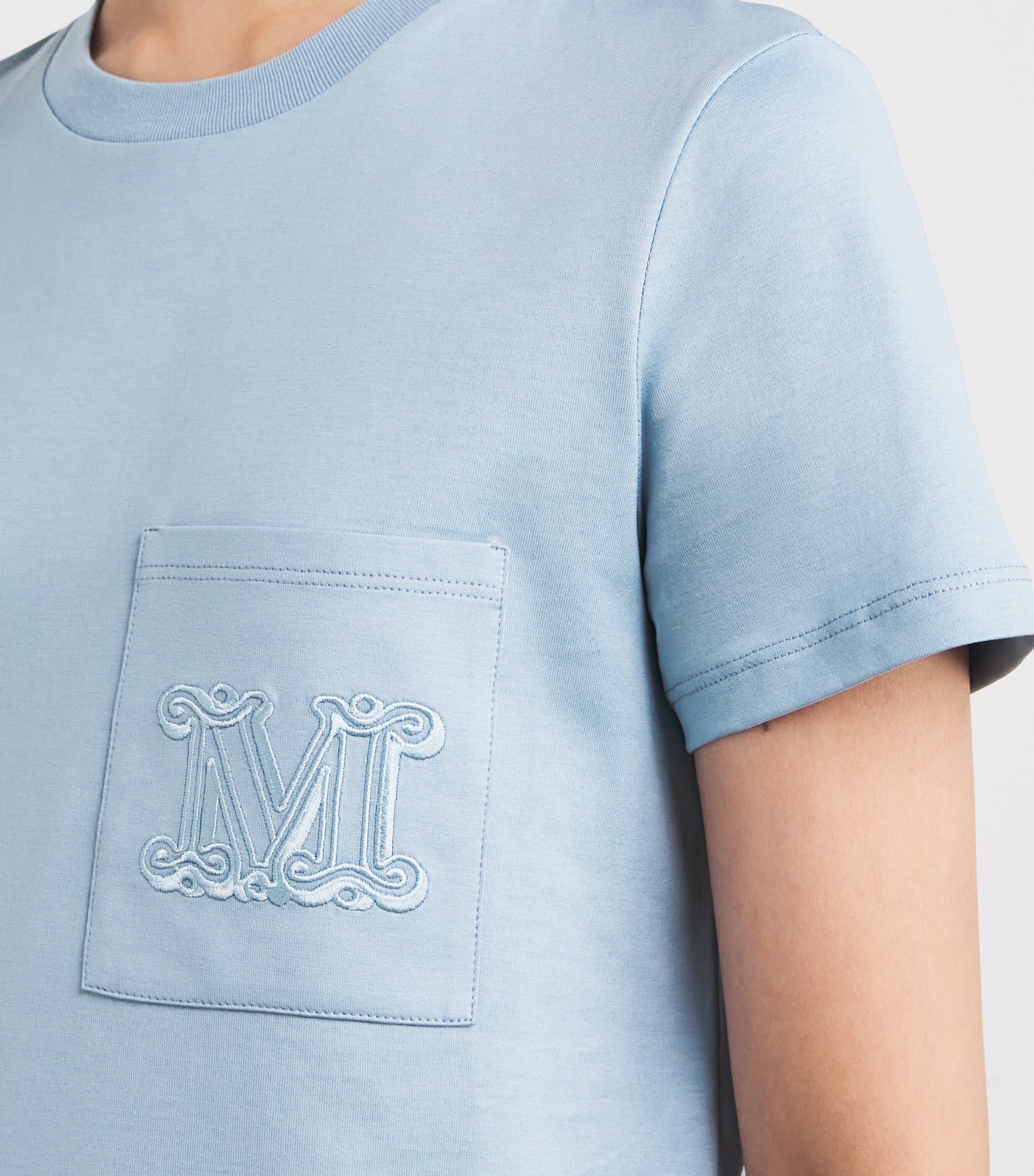 Tシャツ・カットソー MAX MARA Cotton t-shirt with embroidered monogram Max Mara Cotton Monogram T-Shirt | Harrods US