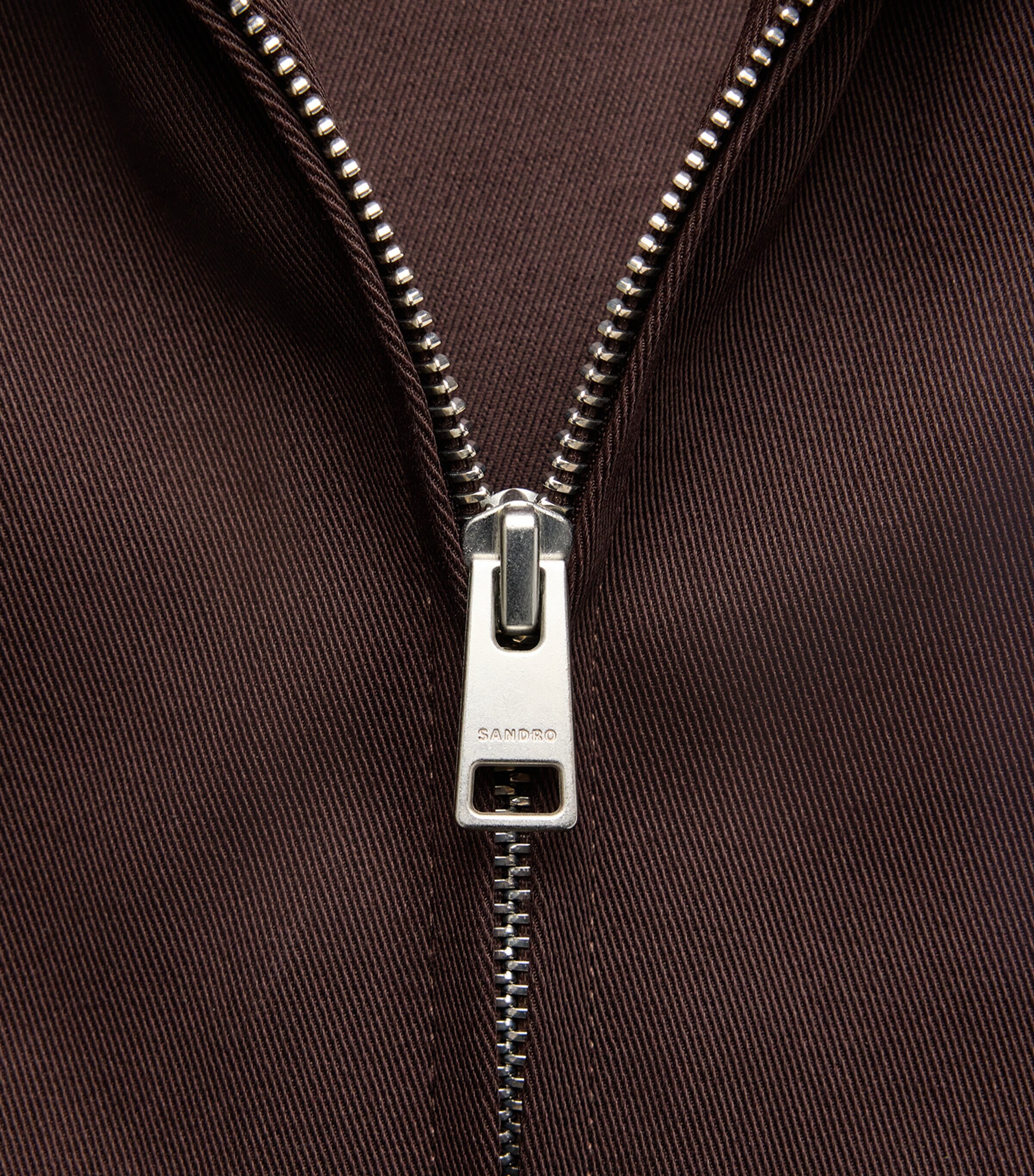 Sandro Paris Mens Cotton Collared Jacket Chocolate Image 6