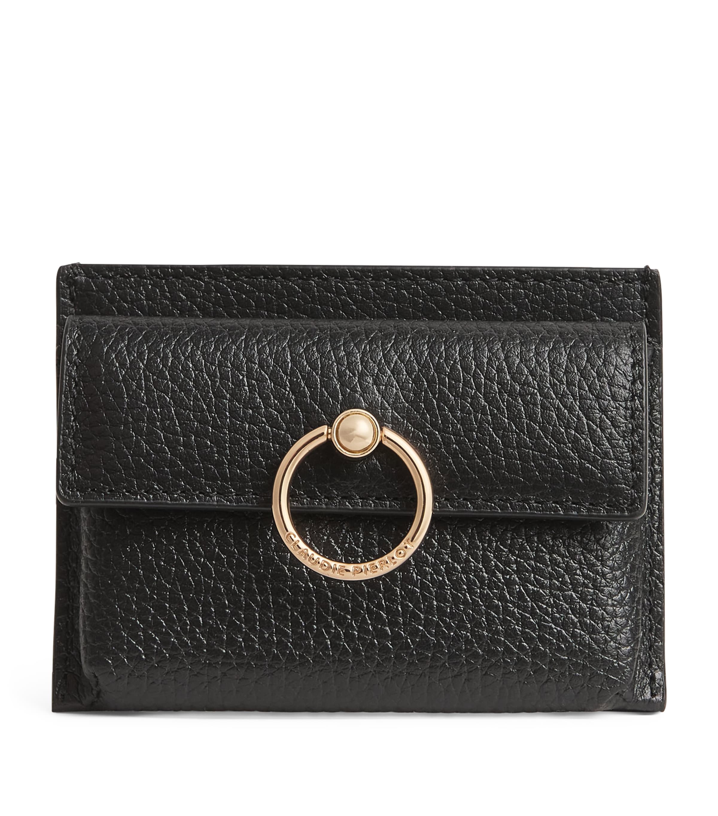 Claudie Pierlot Leather Anouck Card Holder In Black