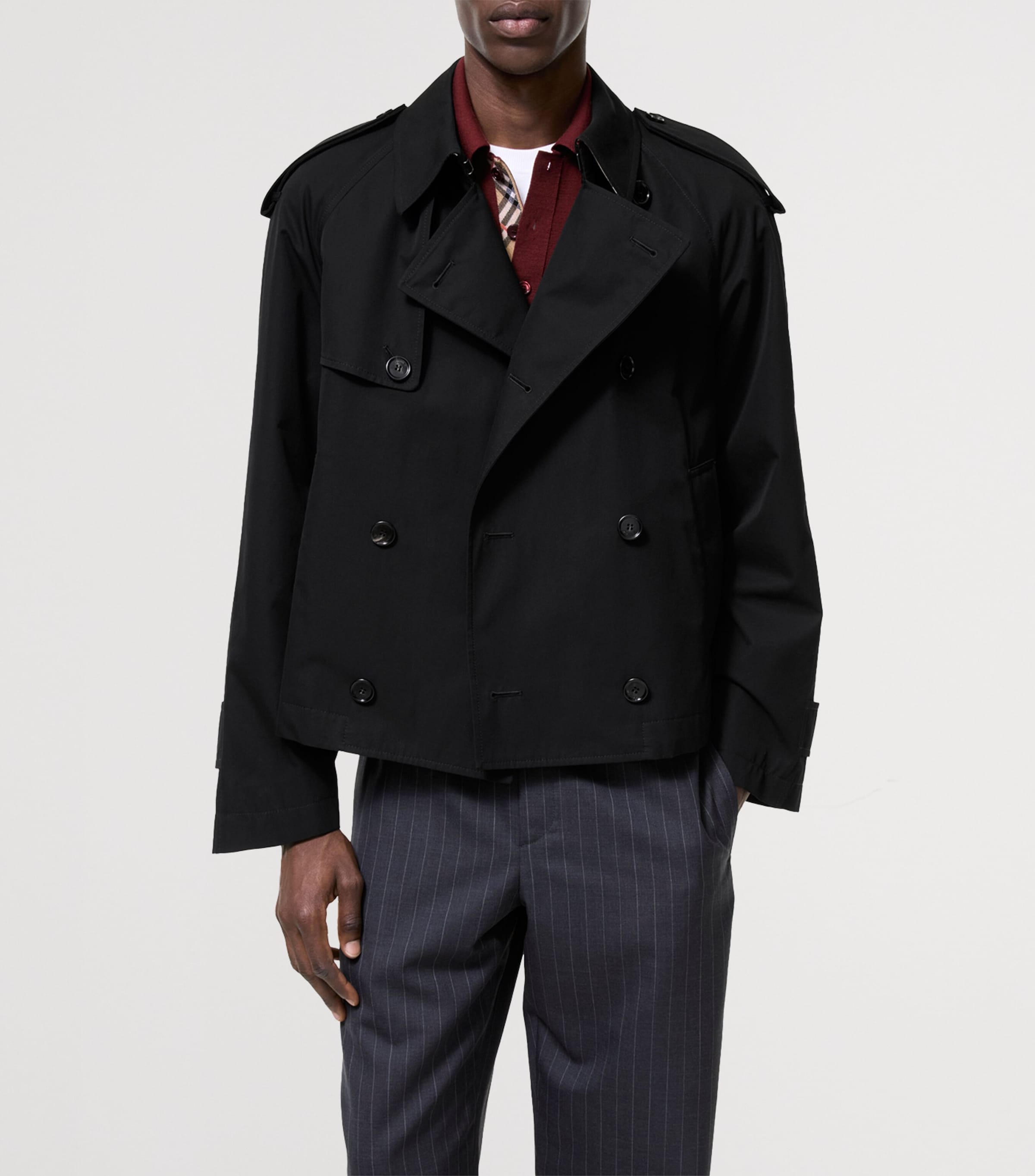 Burberry Mens Tropical Gabardine Leadenham Trench Coat Black Image 2