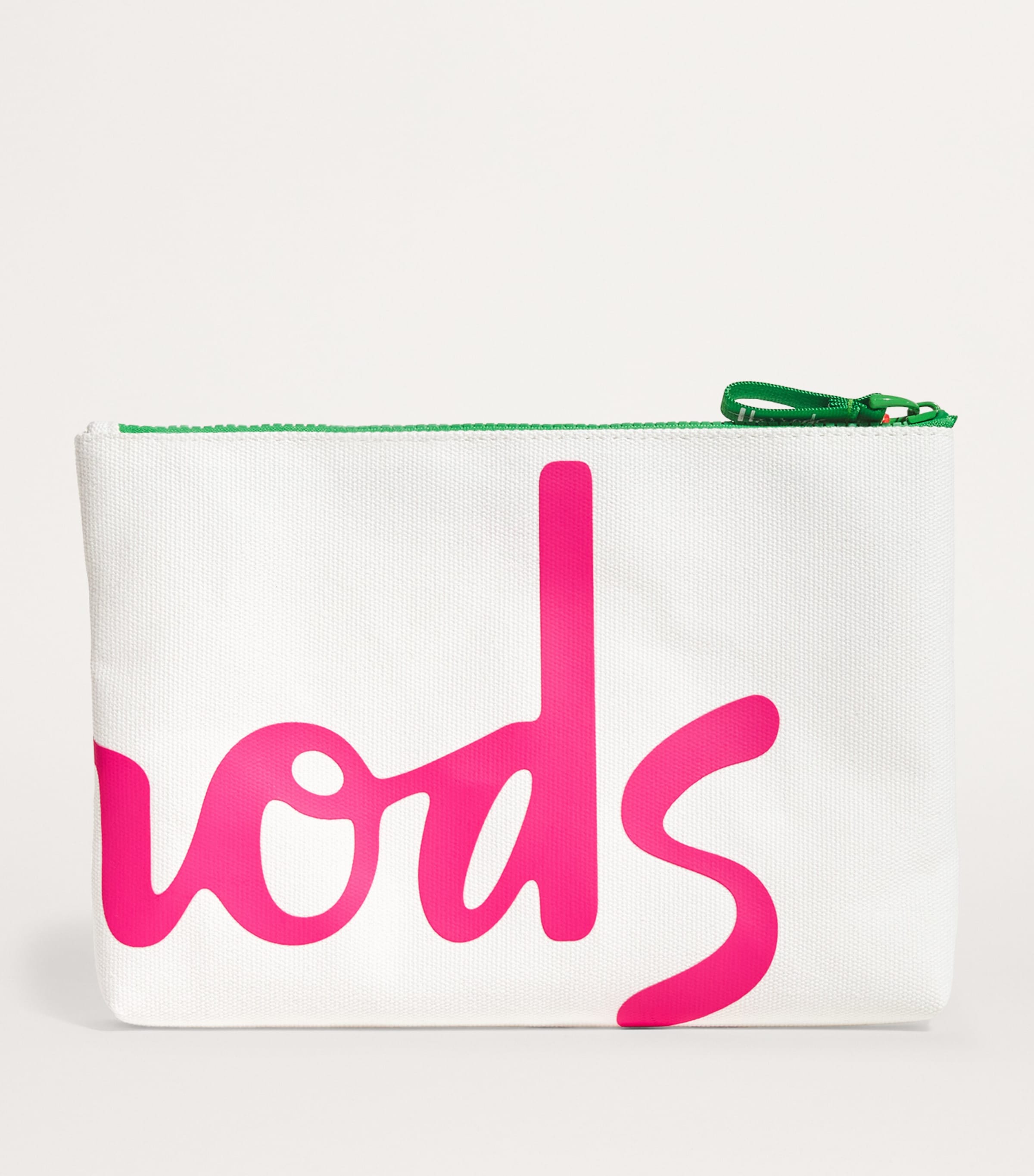 Harrods Medium Cotton Logo Pouch Ivory Image 2