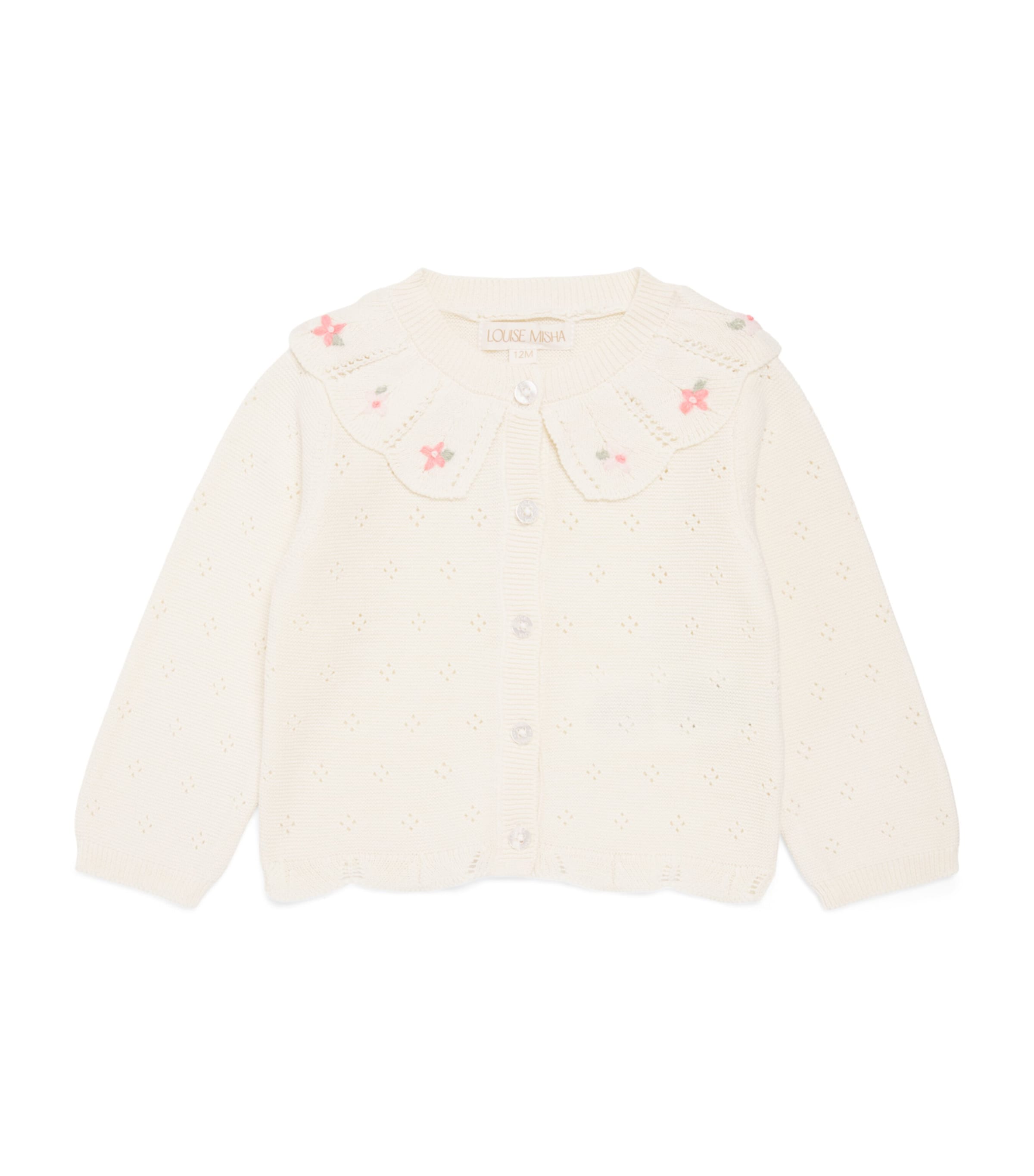 Louise Misha Knitted Mynalette Eyelet Cardigan (3 Months-4 Years) Image 1