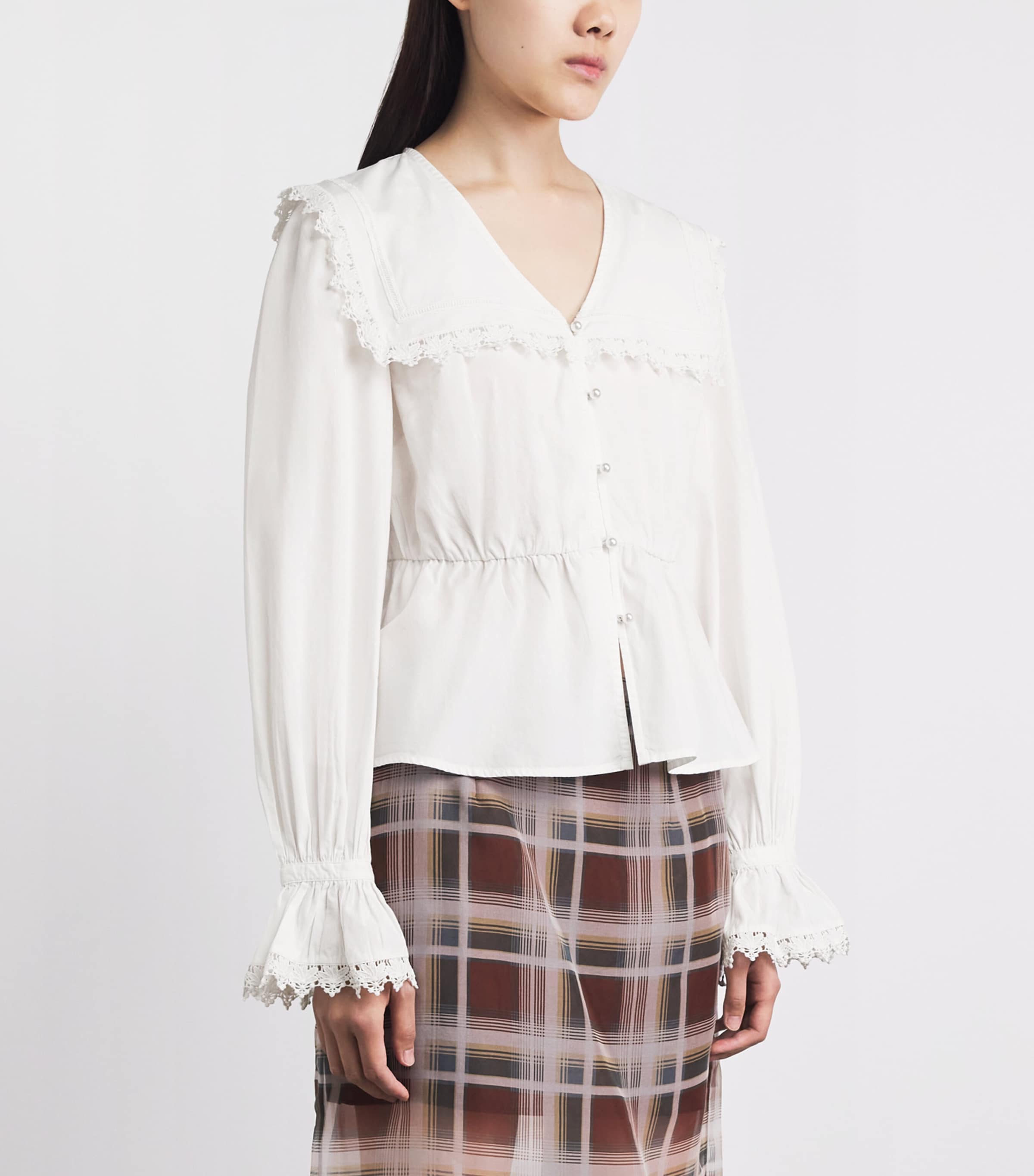 Barbour Womens Cotton Tisbury Blouse White Image 4