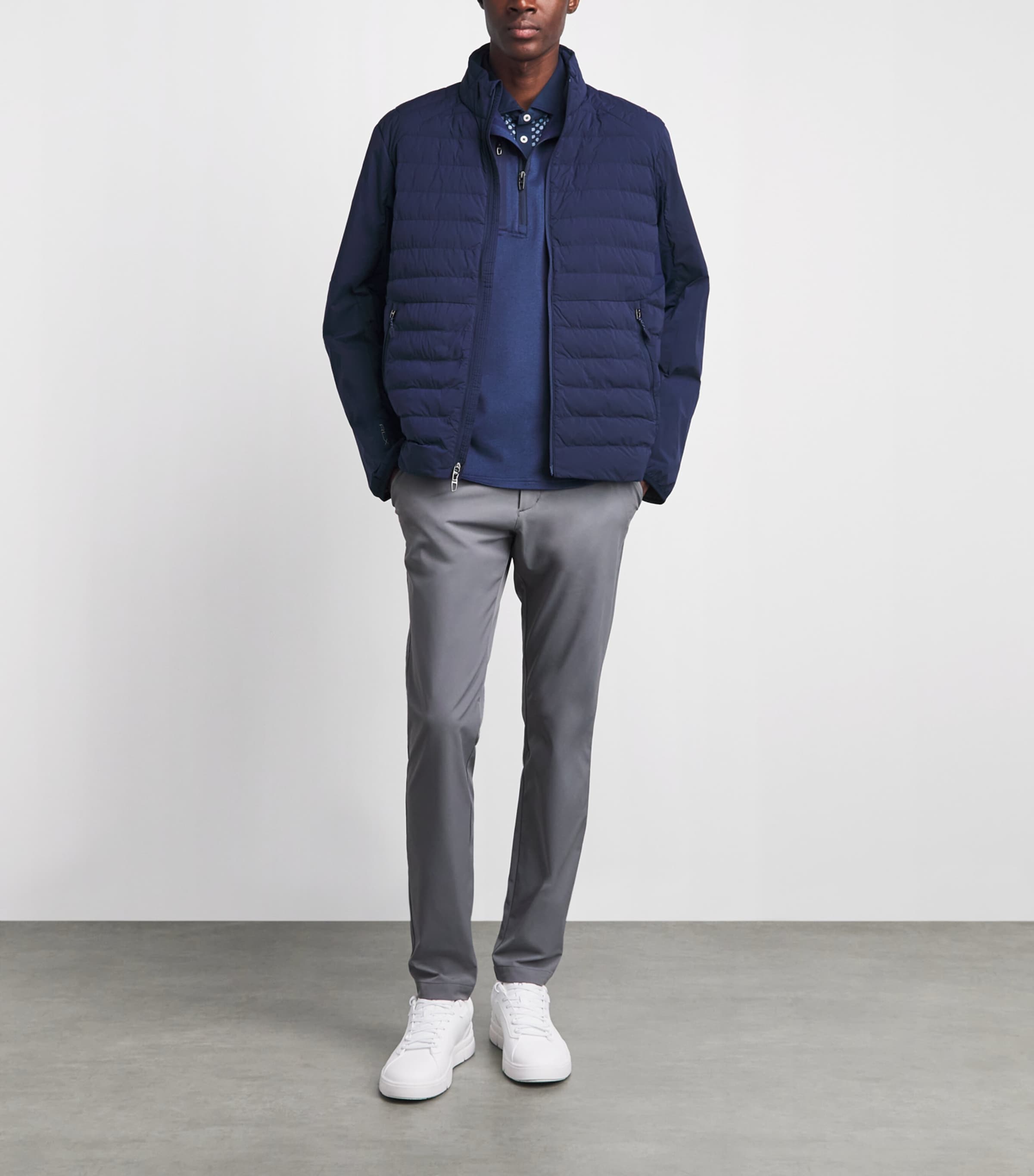 RLX Ralph Lauren Mens Padded High-Neck Zip-Up Jacket Refined Navy Image 2