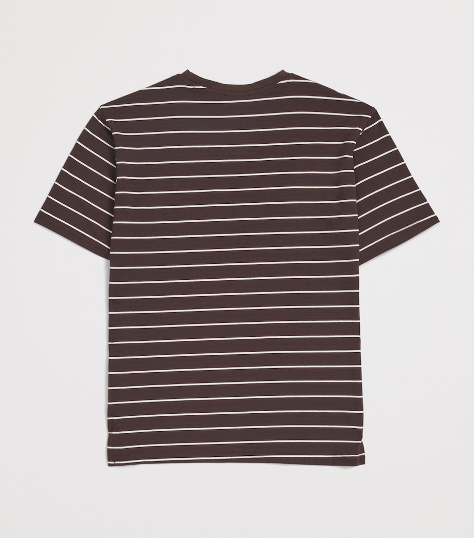 Homebody Kids Stripe Pyjama Top (4-16 Years) Coffee Bean Stripe Image 2