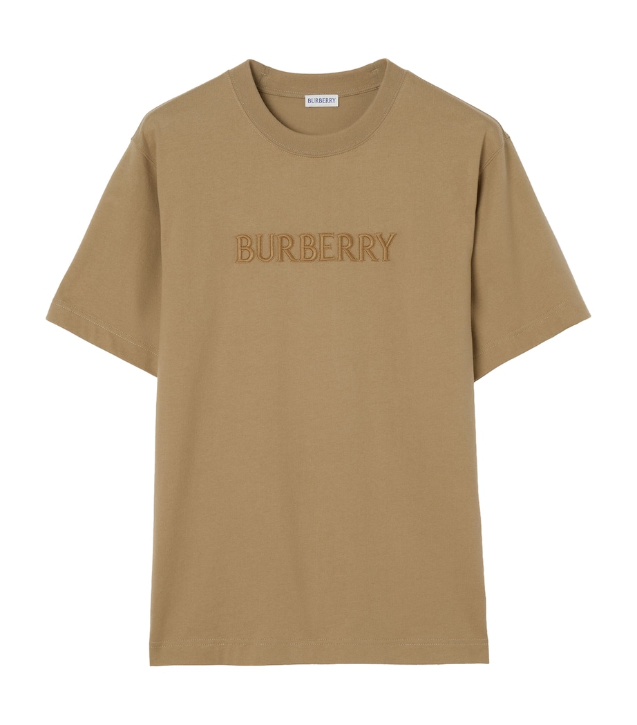 Burberry Mens Cotton Logo T-Shirt Sparrow Beige Image 1