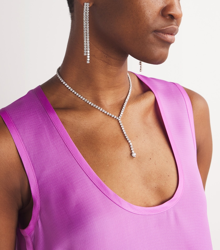 SHAY White Gold and Diamond Tennis Drop Earrings White Gold Image 5