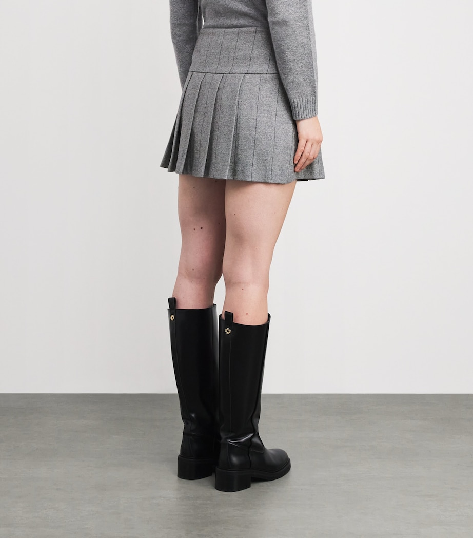 Wool-Blend Pleated Mini Skirt GREY Image 4