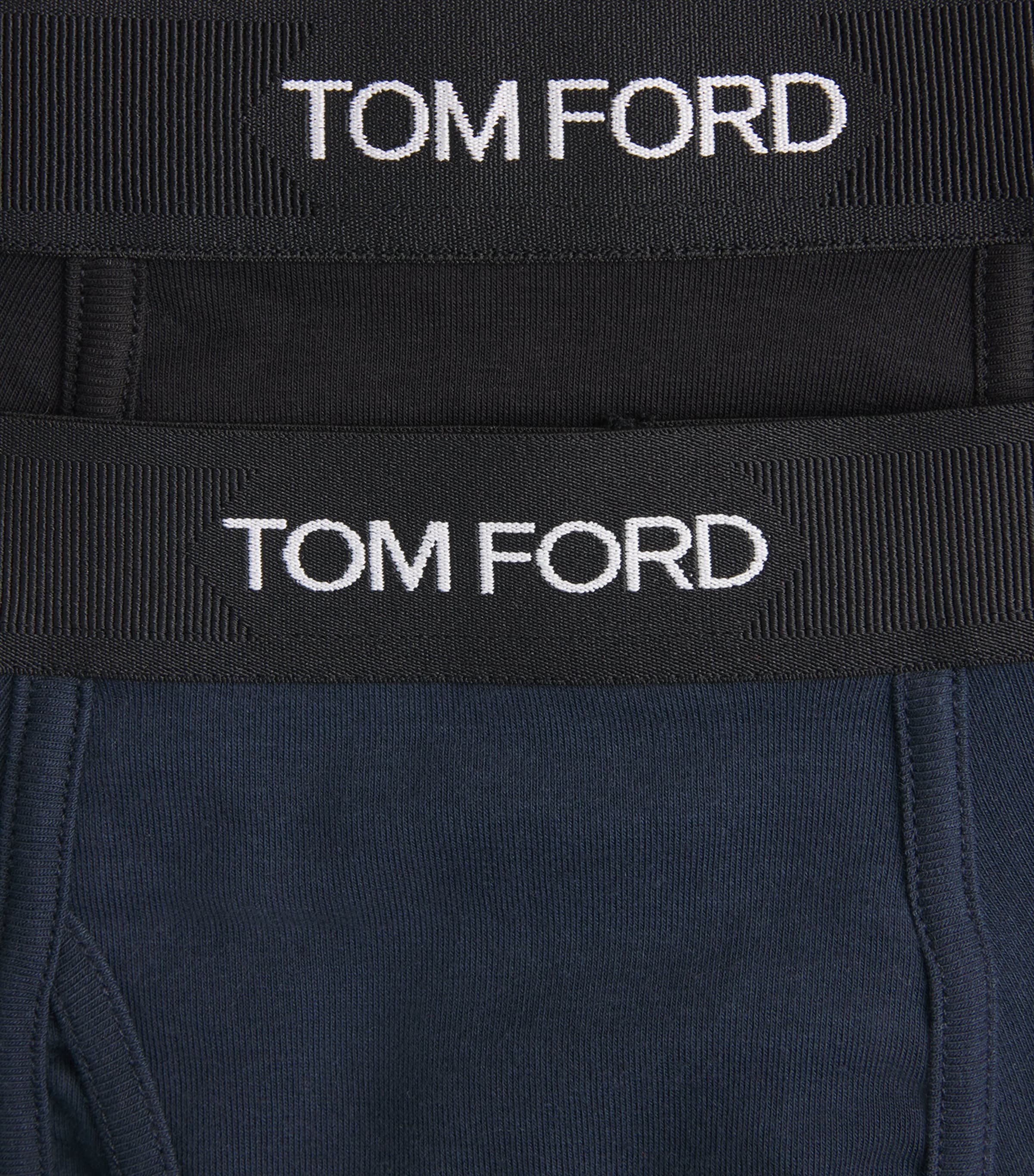 TOM FORD Mens Stretch-Cotton Boxer Briefs (Pack of 2) Black / Navy Image 5