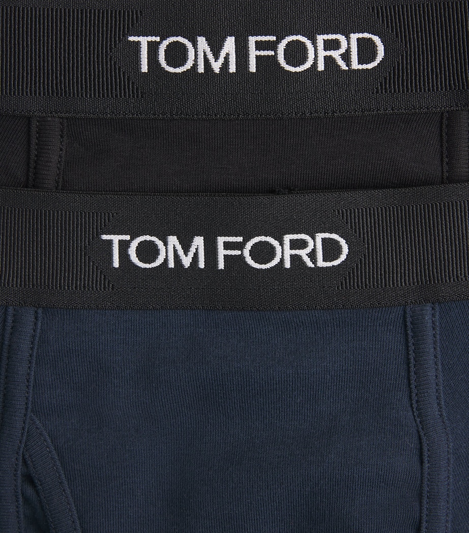 TOM FORD Mens Stretch-Cotton Boxer Briefs (Pack of 2) Black / Navy Image 5