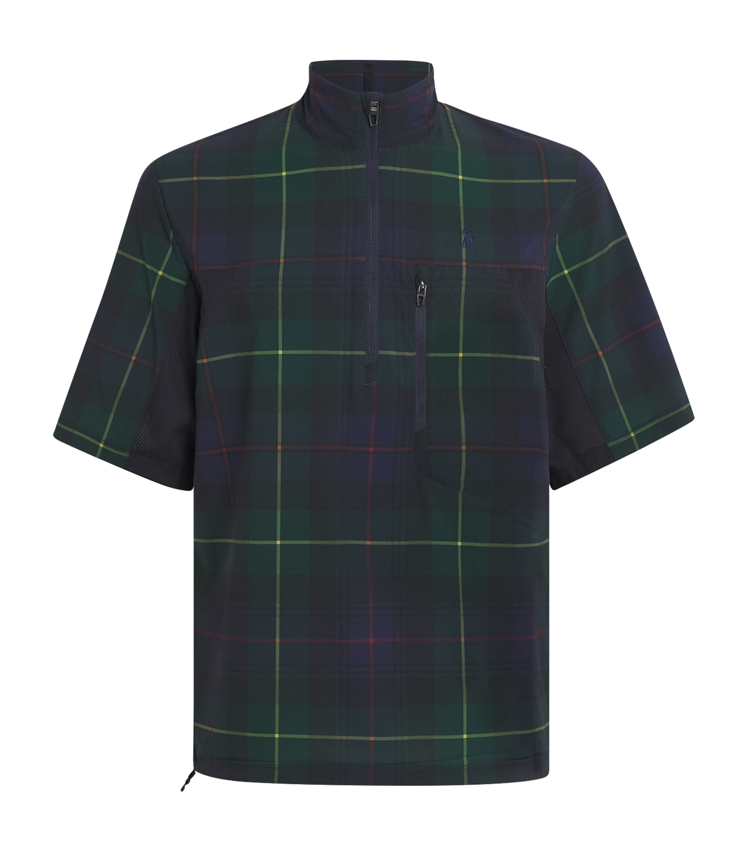RLX Ralph Lauren Mens Half-Zip Running T-Shirt Tartan Image 1