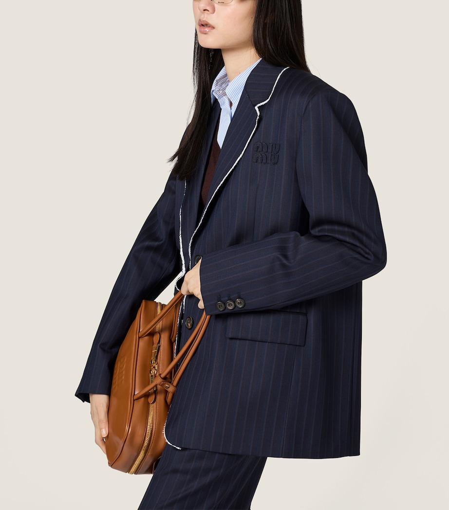 Miu Miu Womens Wool Pinstripe Blazer Image 5