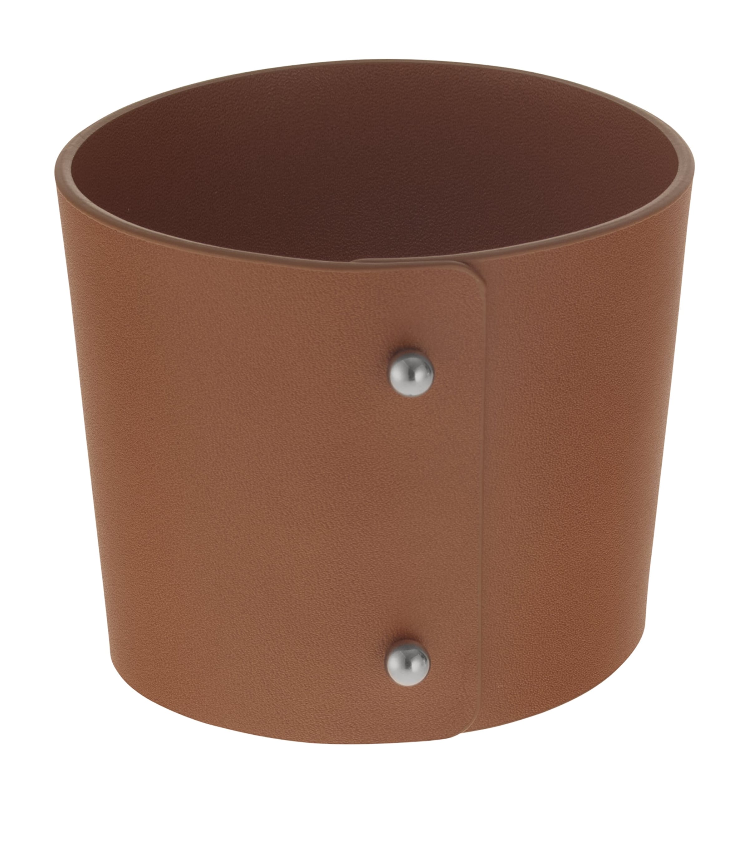 Christofle Leather Objets Miroir Coffee Cup Ring Brown Image 4