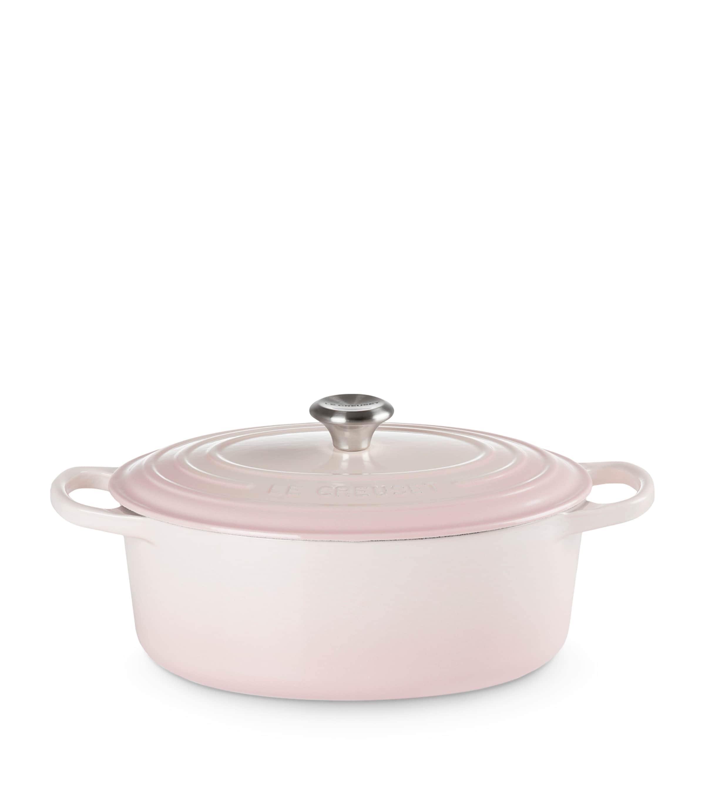 Cast Iron Oval Casserole Dish (29cm) SHELL PINK Image 4