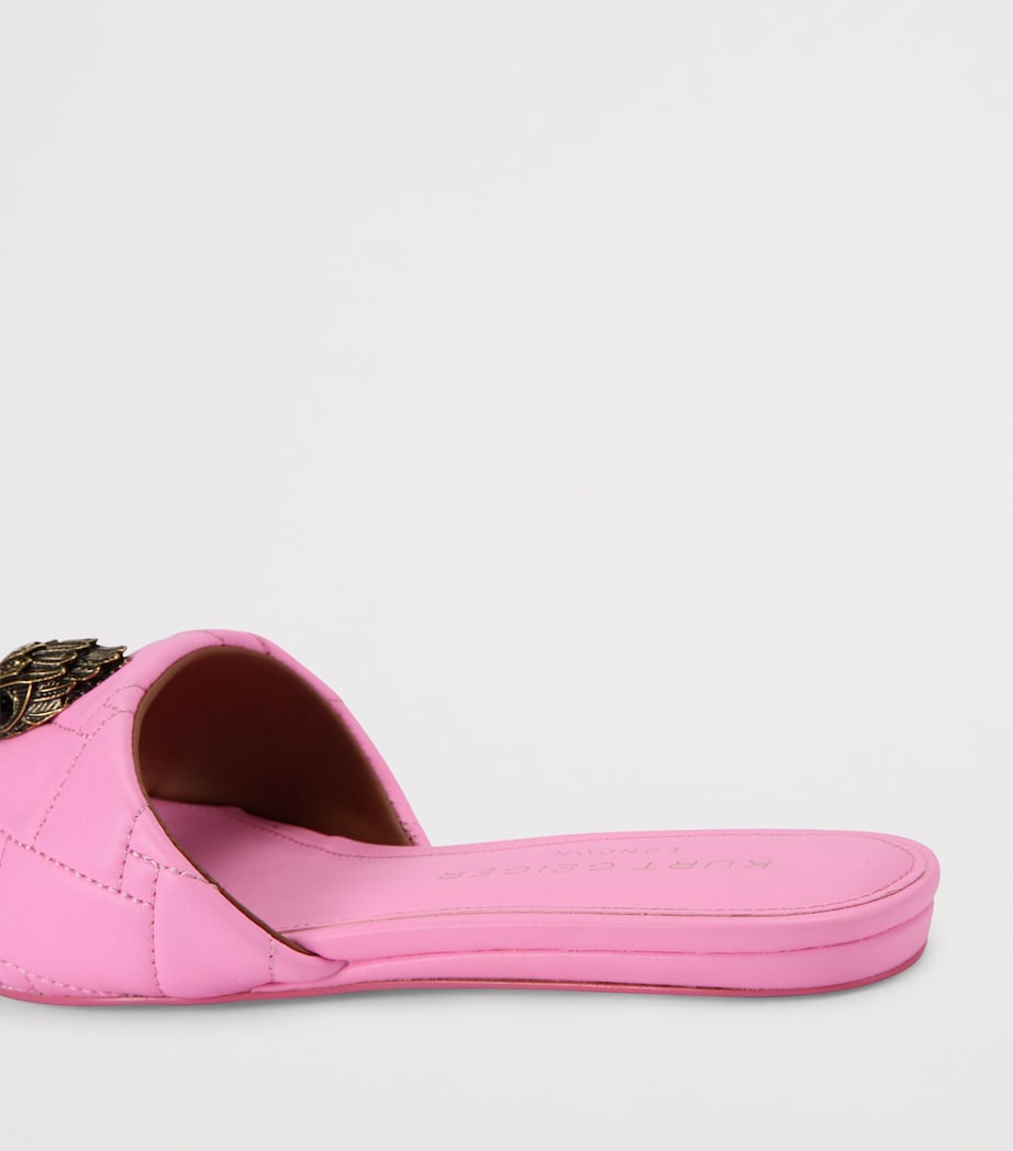 Kurt Geiger London Leather Quilted Kensington Sandals Pale Pink Image 3