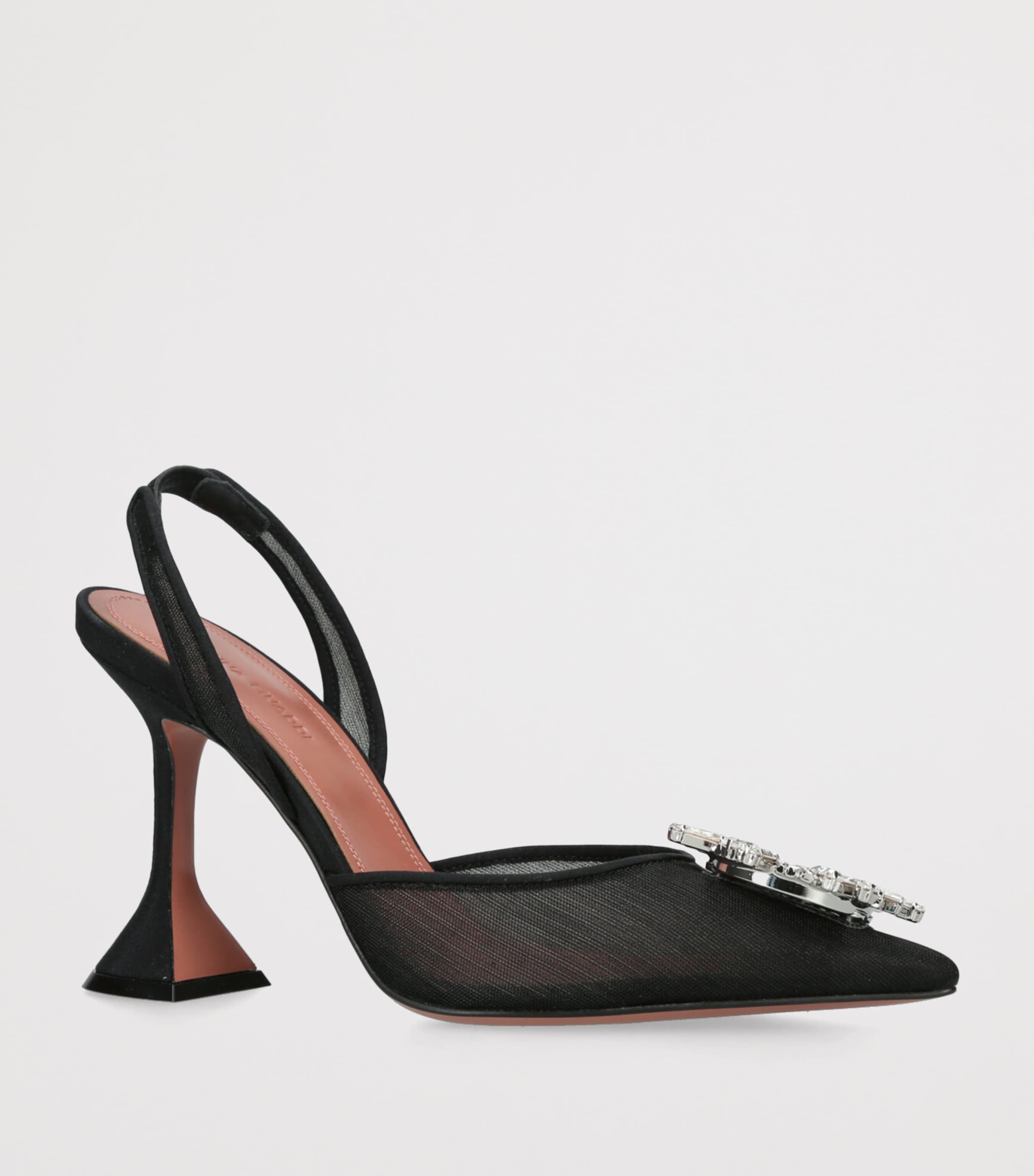 Amina Muaddi Mesh Begum Slingback Pumps 95 Black Image 3