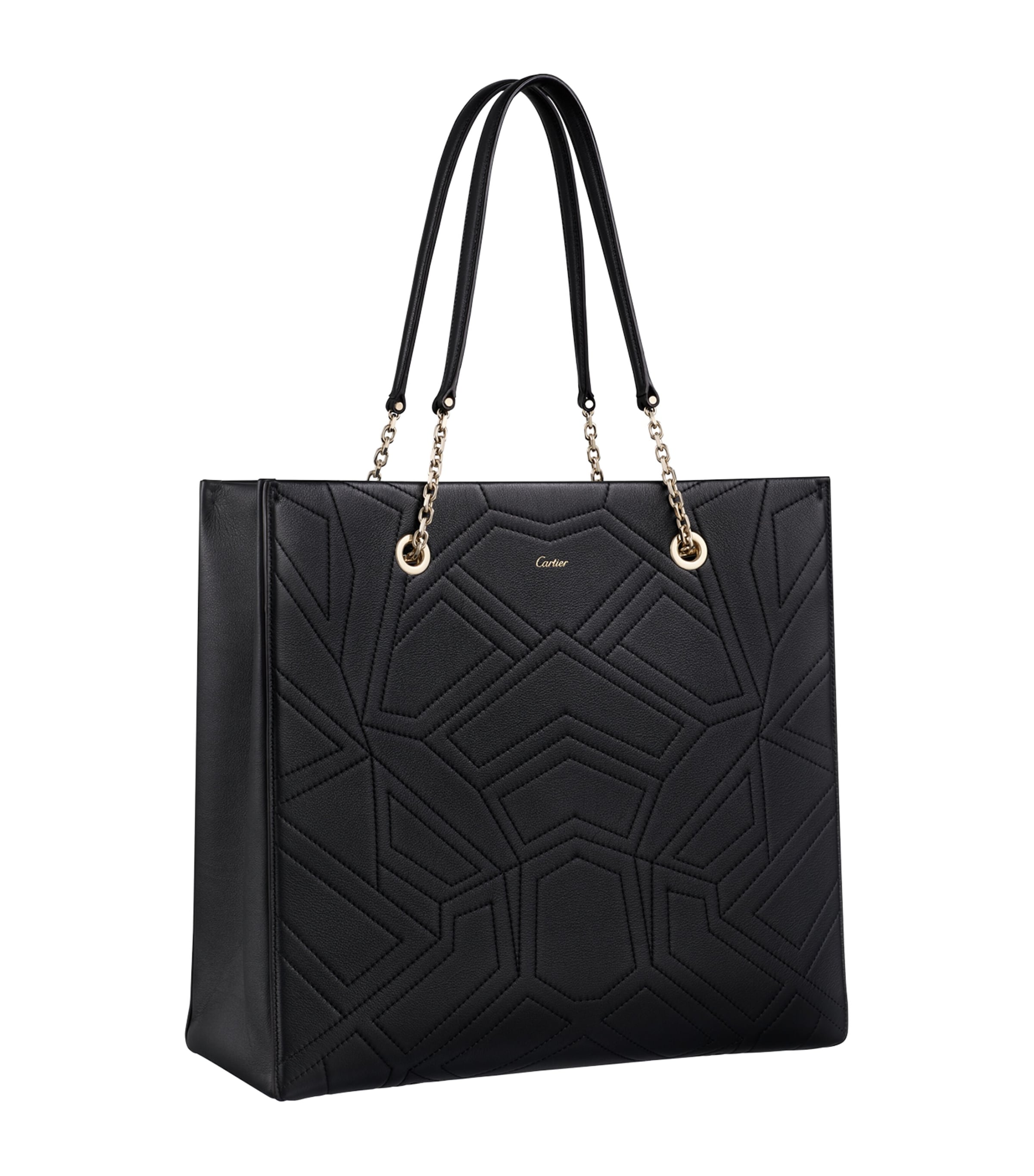 Cartier Black Leather Padded Panthère de Cartier Tote Bag Harrods BA