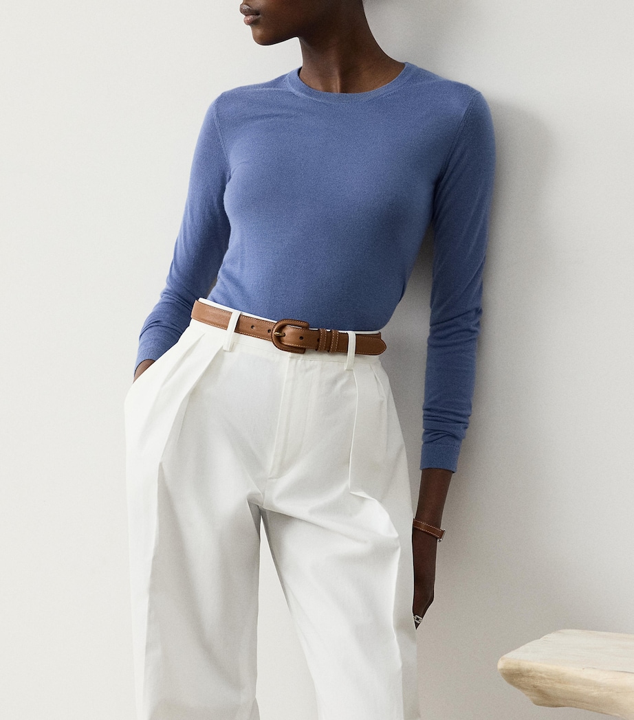 Cashmere Crew-Neck Sweater CORNFLOWER Image 4
