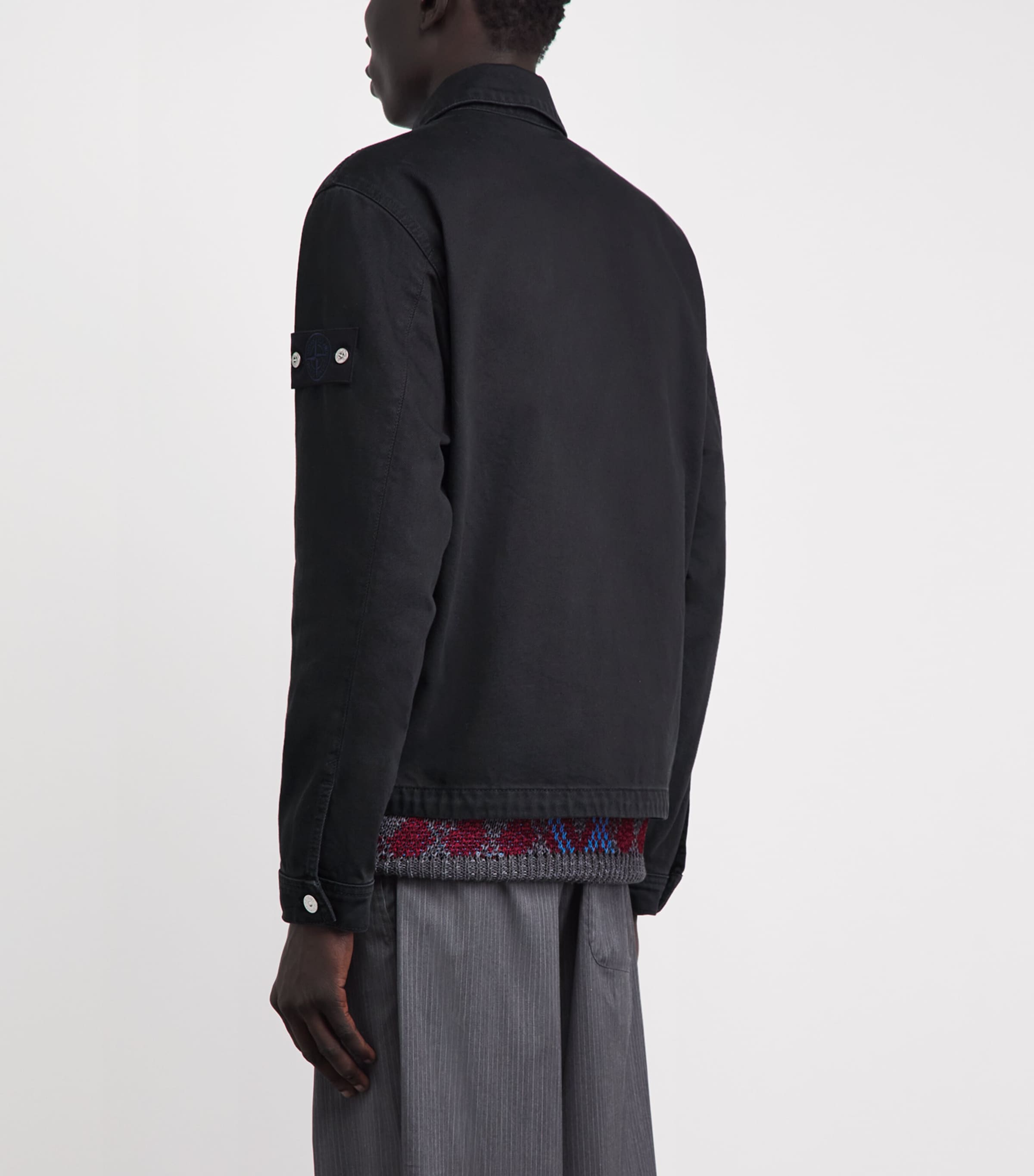 Stone Island Mens Denim Coach Jacket Image 5
