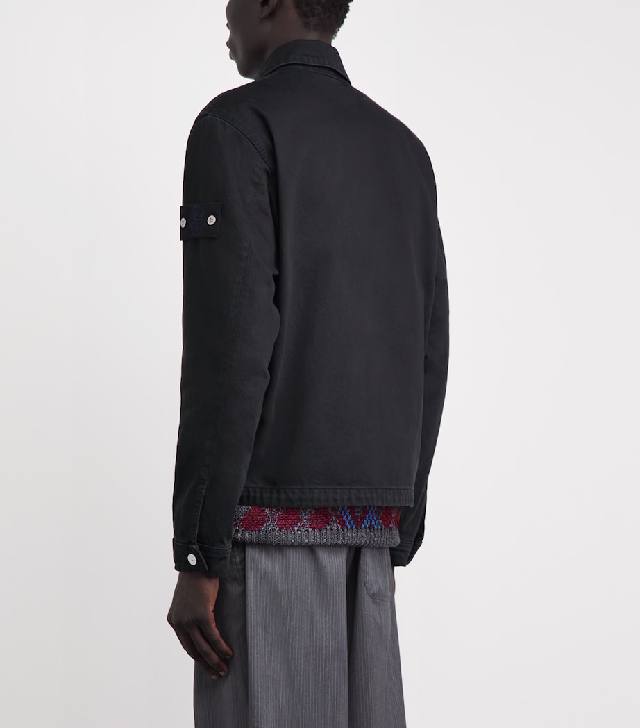 Stone Island Mens Denim Coach Jacket Image 5