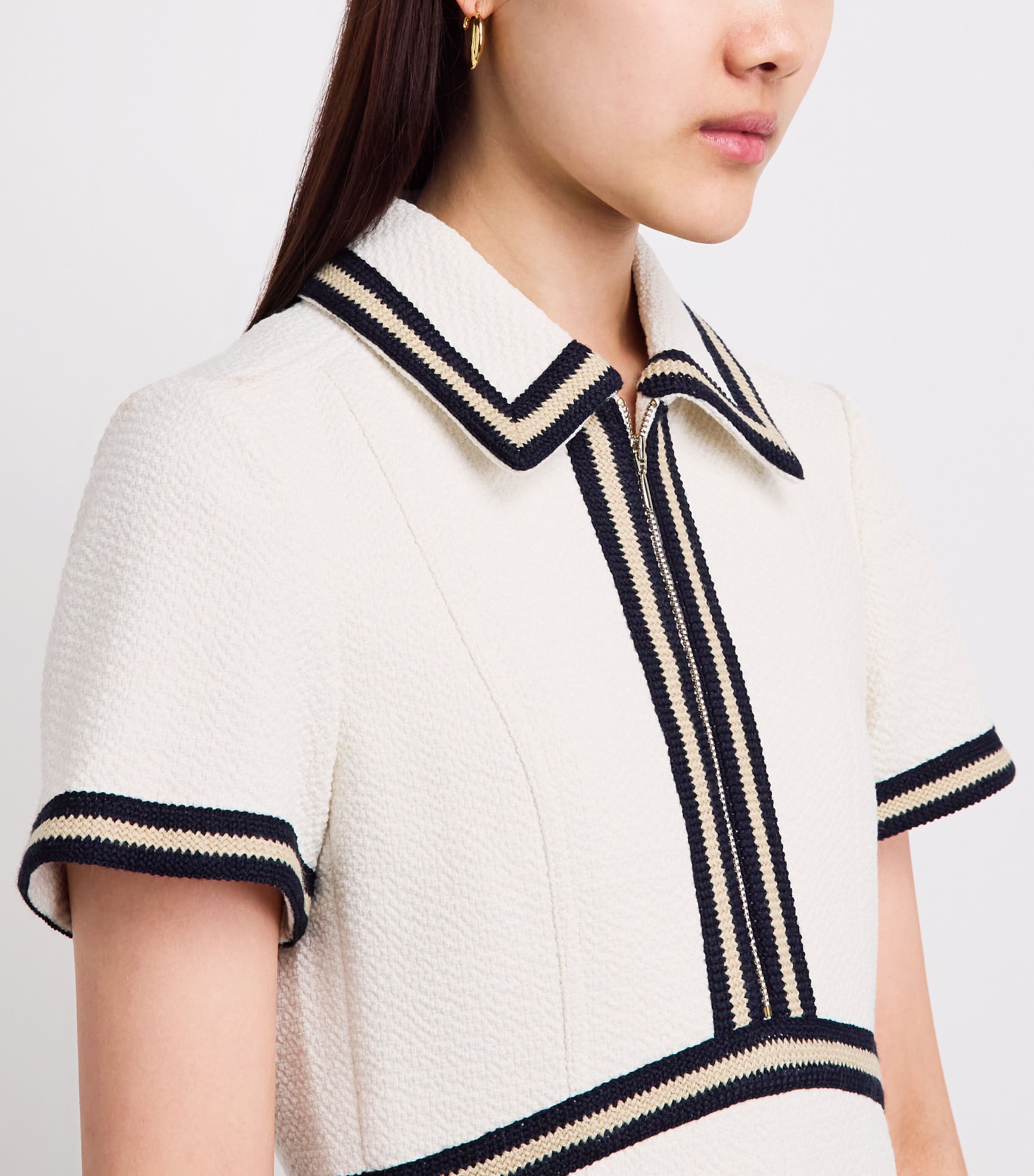 ME+EM Womens Tailored Textured Midi Dress Cream Image 3
