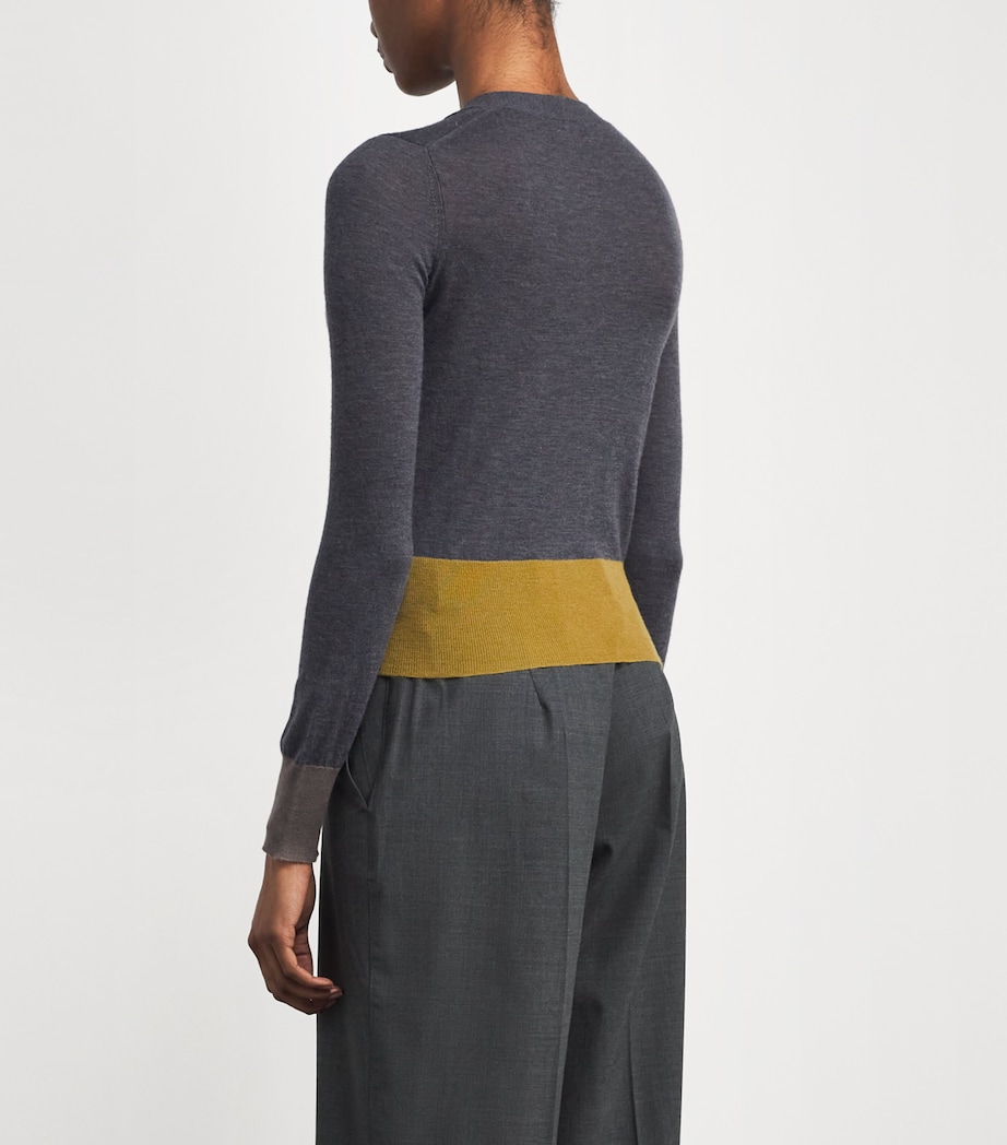 Cashmere Overlay Cardigan SMOKE COMBO Image 4