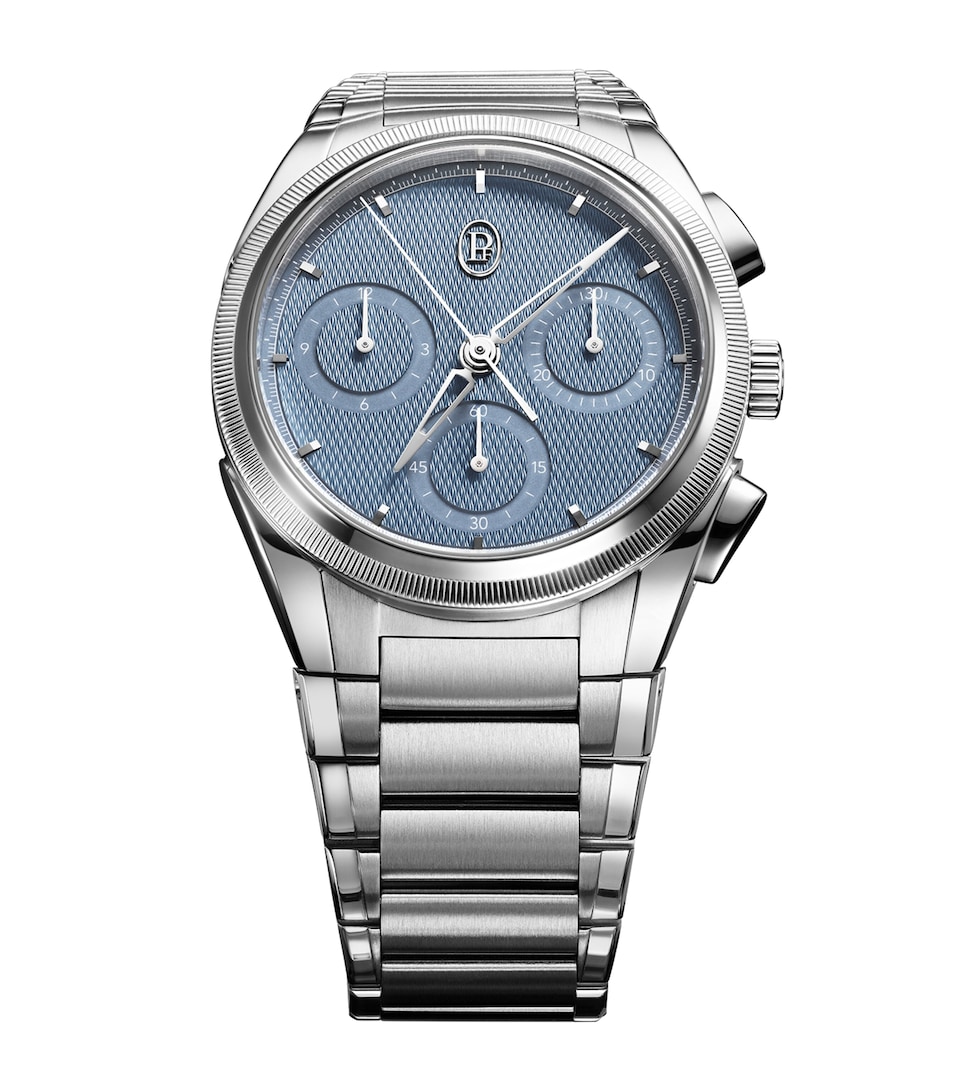 Parmigiani Fleurier Stainless Steel Tonda PF Chronograph Watch 40mm Blue