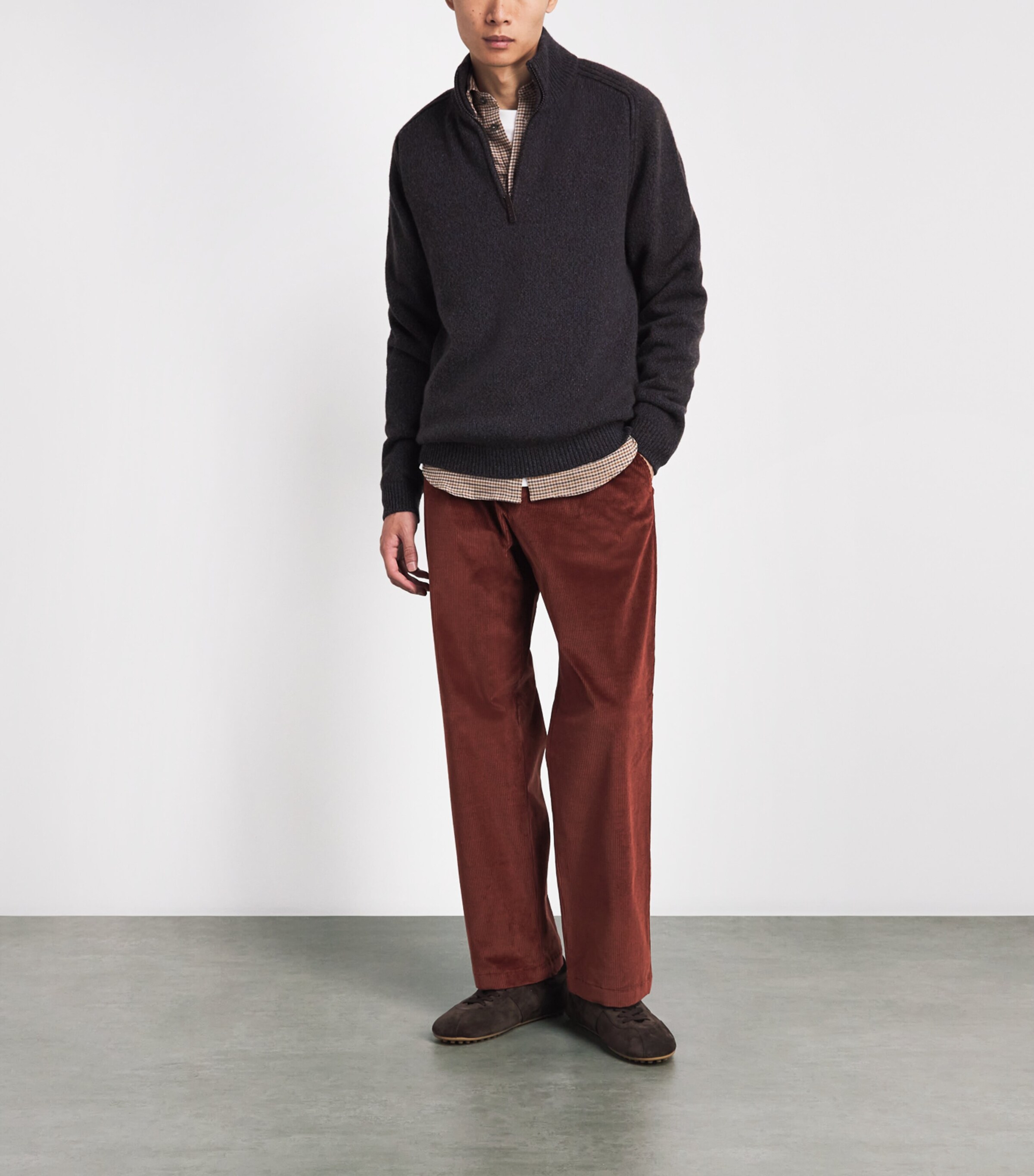 Sease Mens Corduroy Belted Trousers Terracotta Image 2