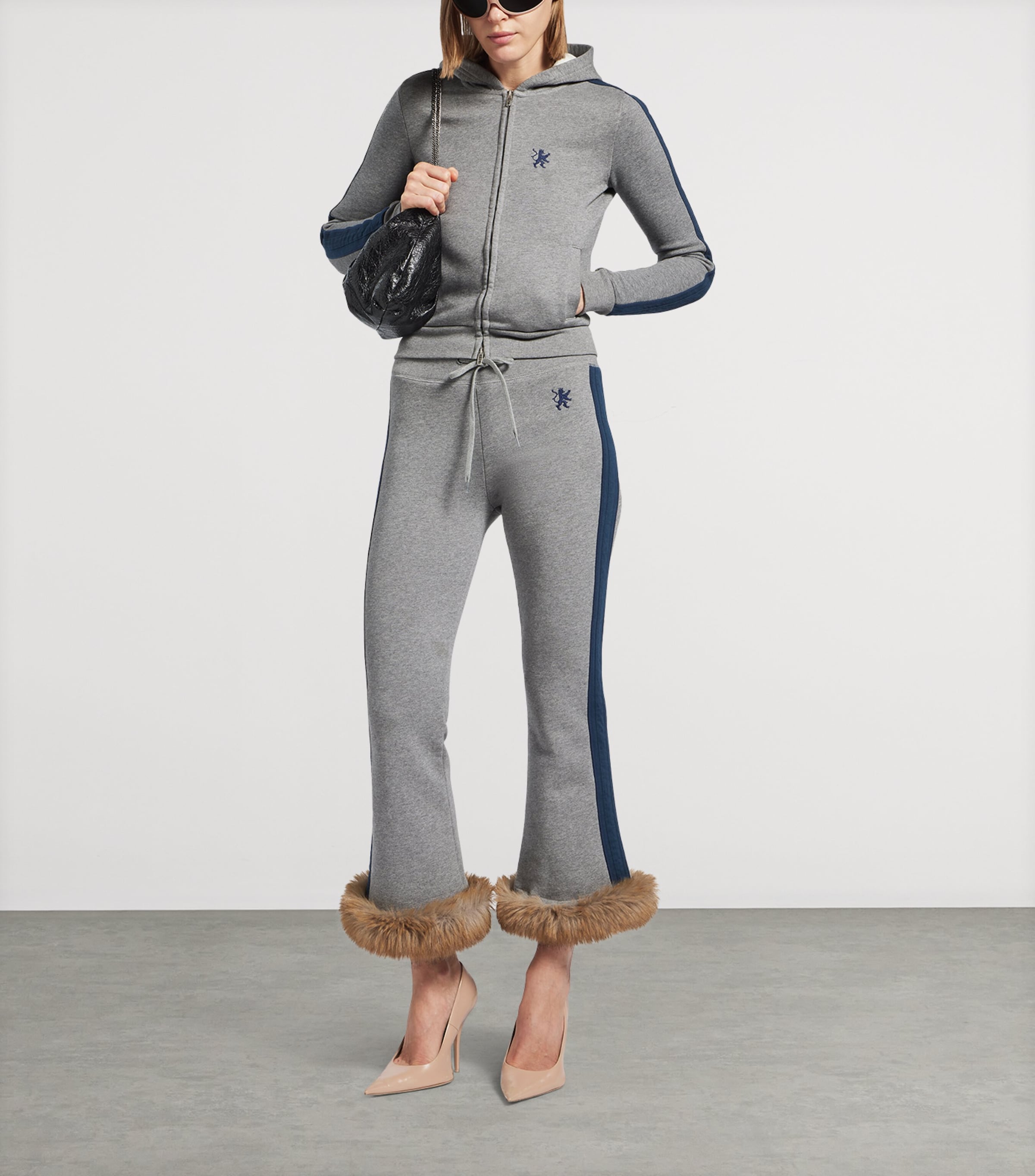 Faux Fur Trim Lion Capri Sweatpants 3441 Image 2