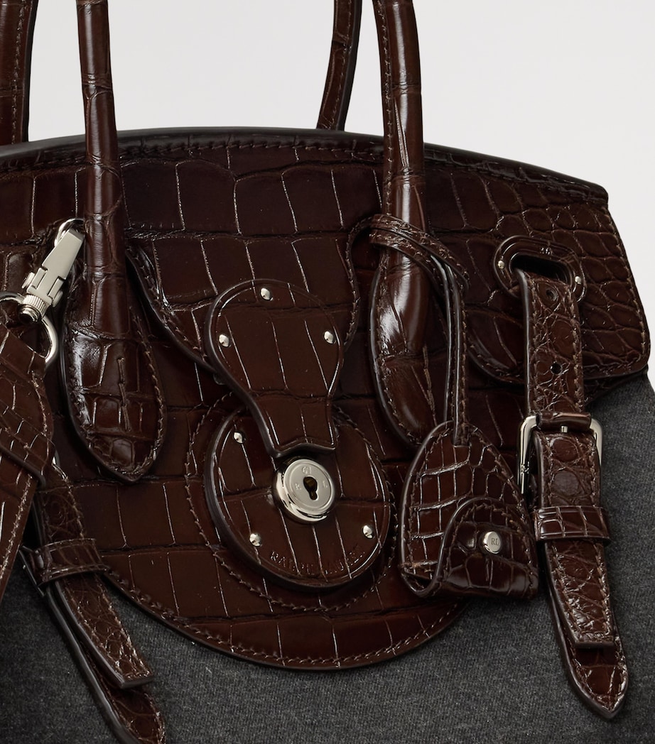 Wool-Alligator Soft Ricky 33 Top-Handle Bag MOCHA/MEDIUM GREY Image 5
