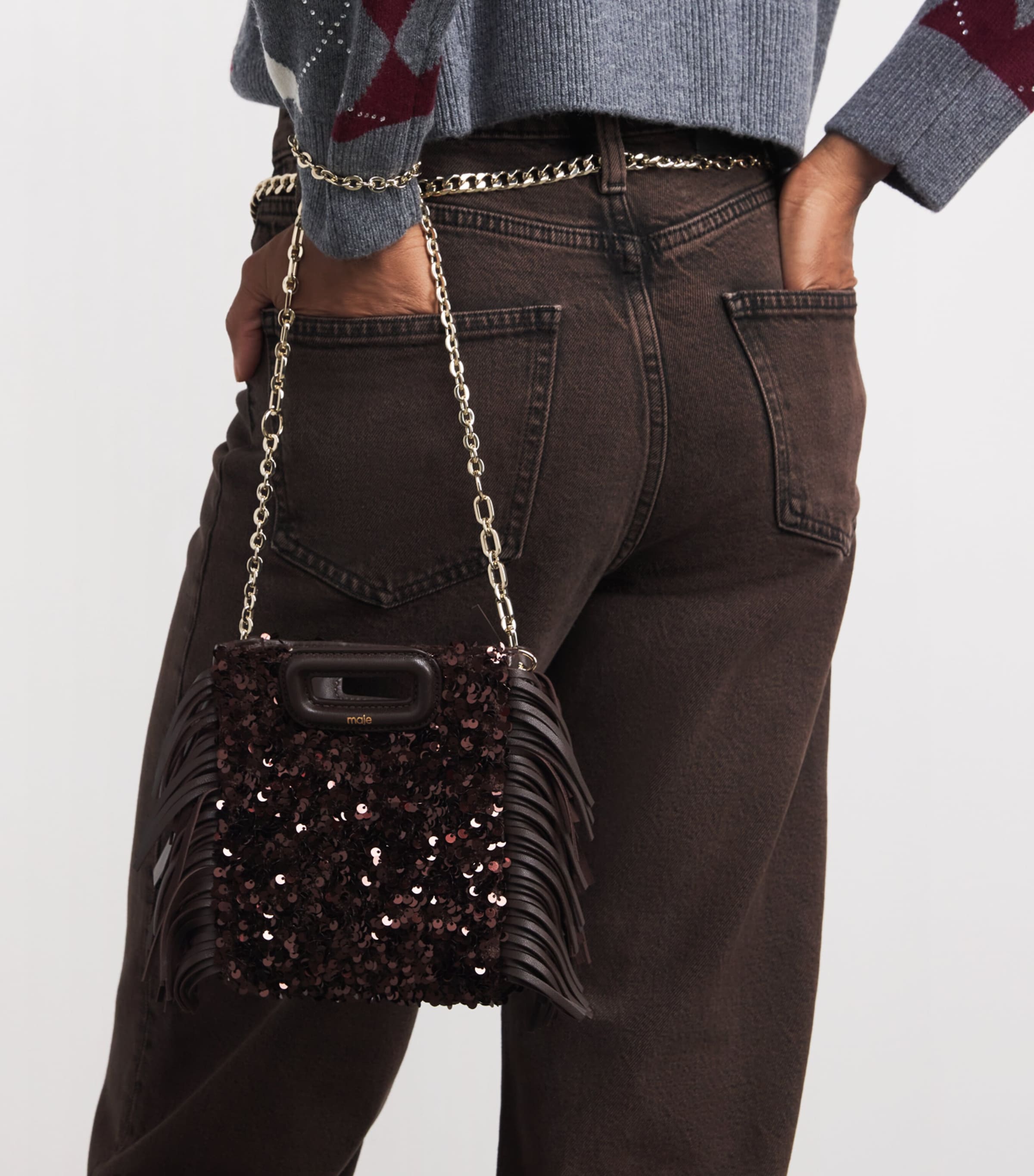 Sequin M Mini Bag BROWN Image 2