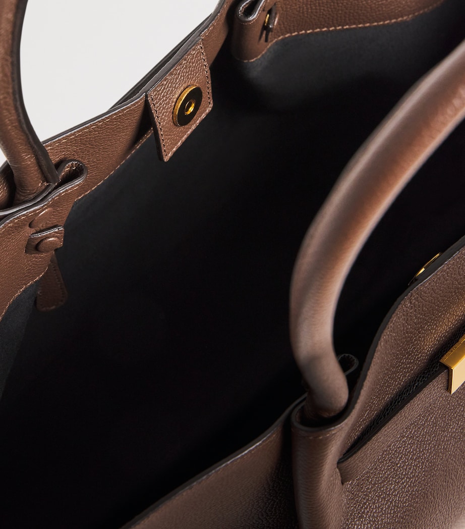 Leather New York Tote Bag MOCHA Image 4