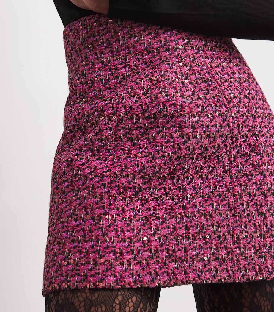 Wool-Blend Tweed Embellished Mini Skirt 1917 PINK-MULTI Image 6