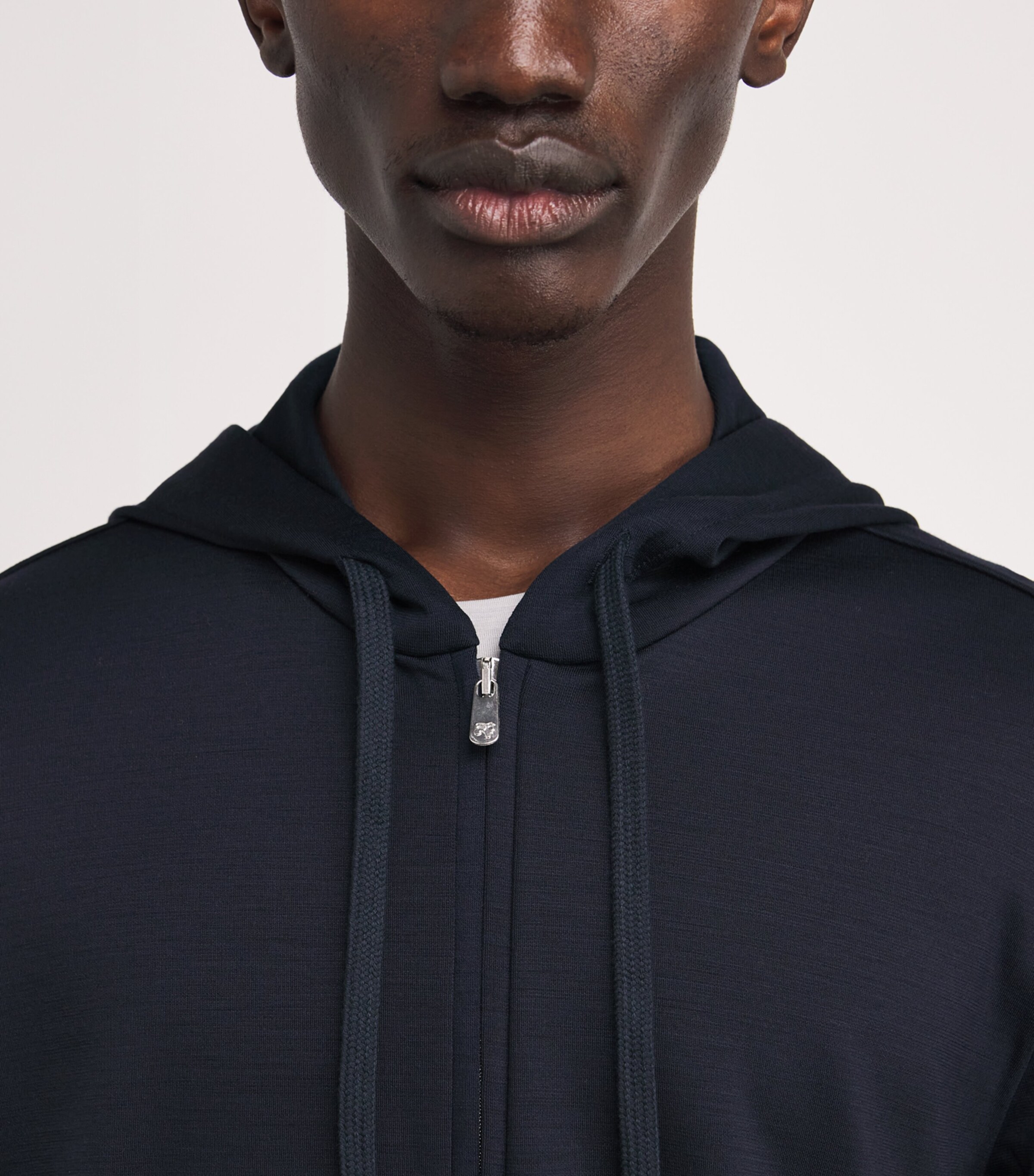Marco Pescarolo Mens Virgin Wool-Blend Zip-Up Hoodie Navy Image 6